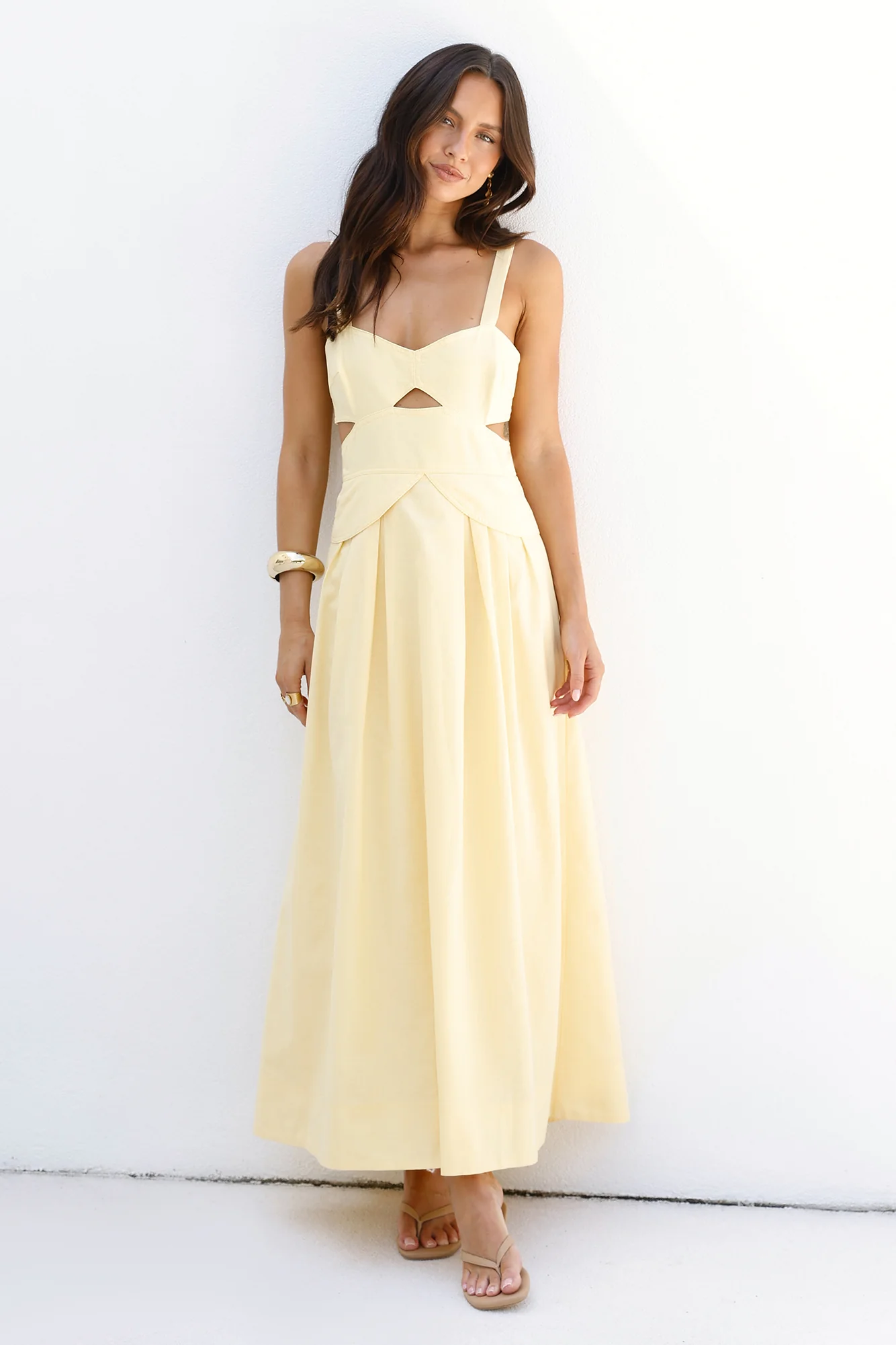 Wild Dahlia Maxi Dress Yellow