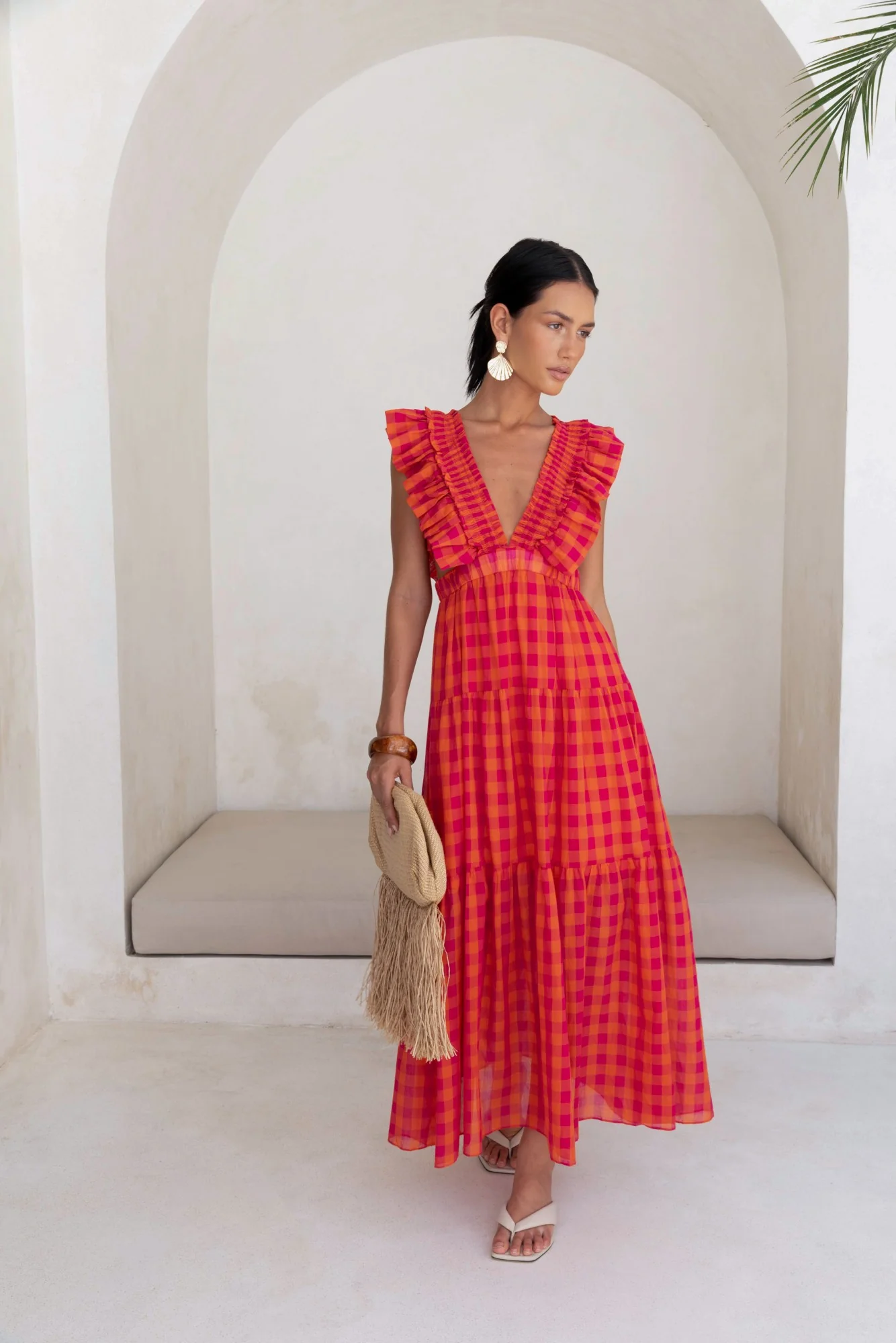 Sunset Picnic Maxi Dress Pink - luluinthesky