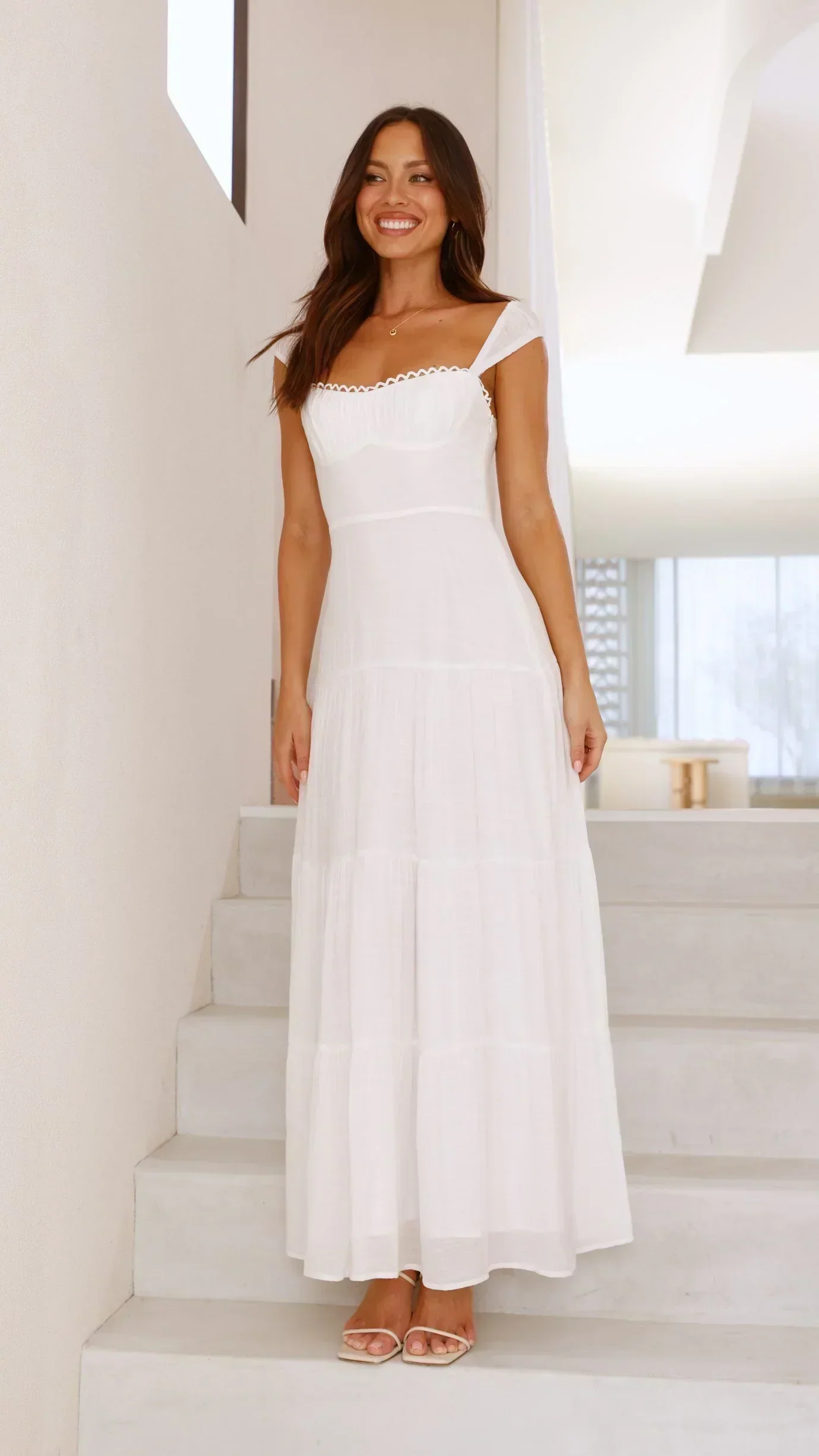 Pasca Maxi Dress - White - luluinthesky