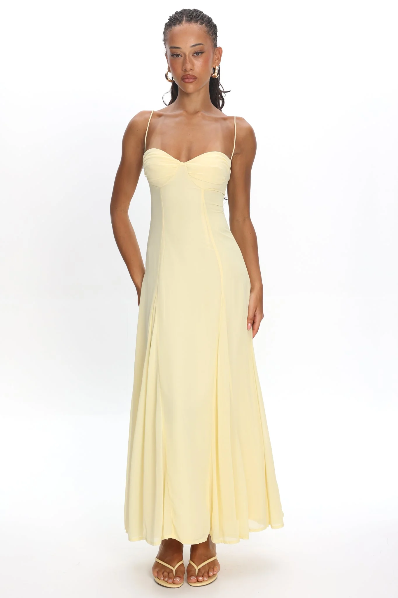 All Mine Godet Hem Maxi Dress Butter