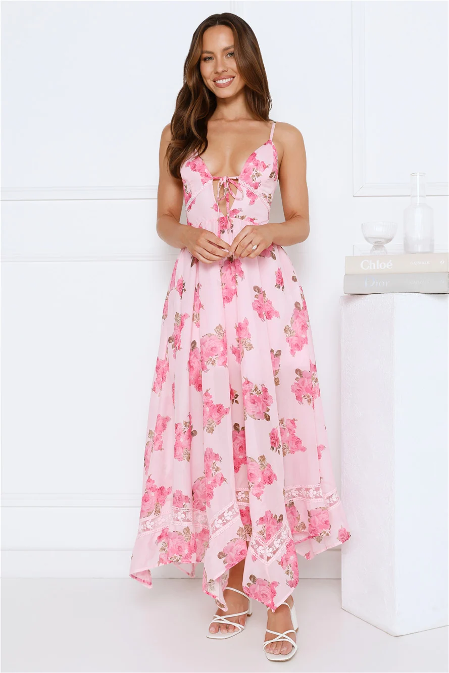 Fleur De Luxe Maxi Dress Pink