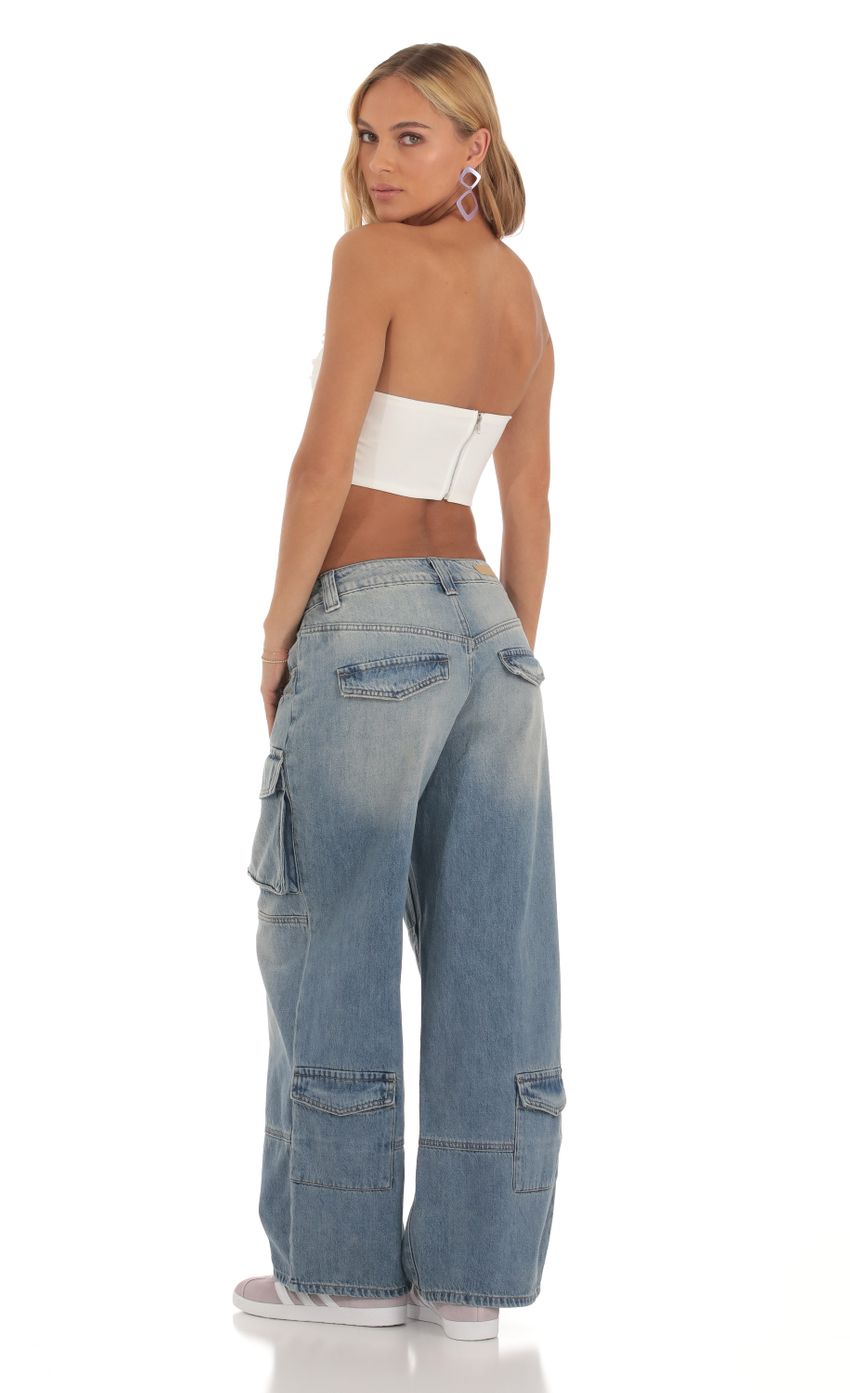 Baggy Cargo Jeans in Denim