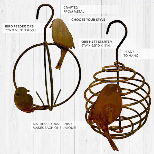 Winged Retreats Hanging Bird Feeder or Nest Starter, Choose Your Style