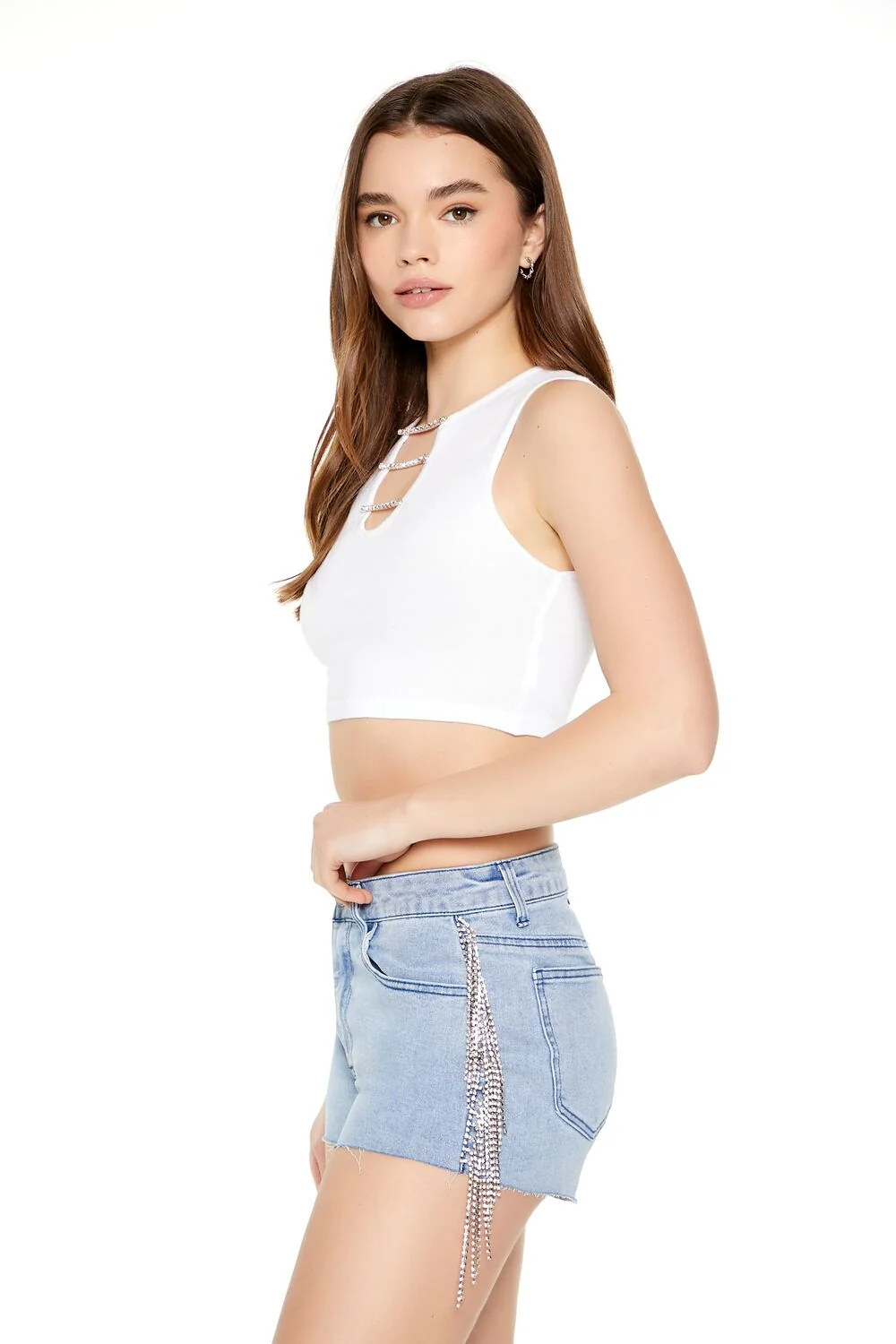 Chain Sweater-Knit Crop Top