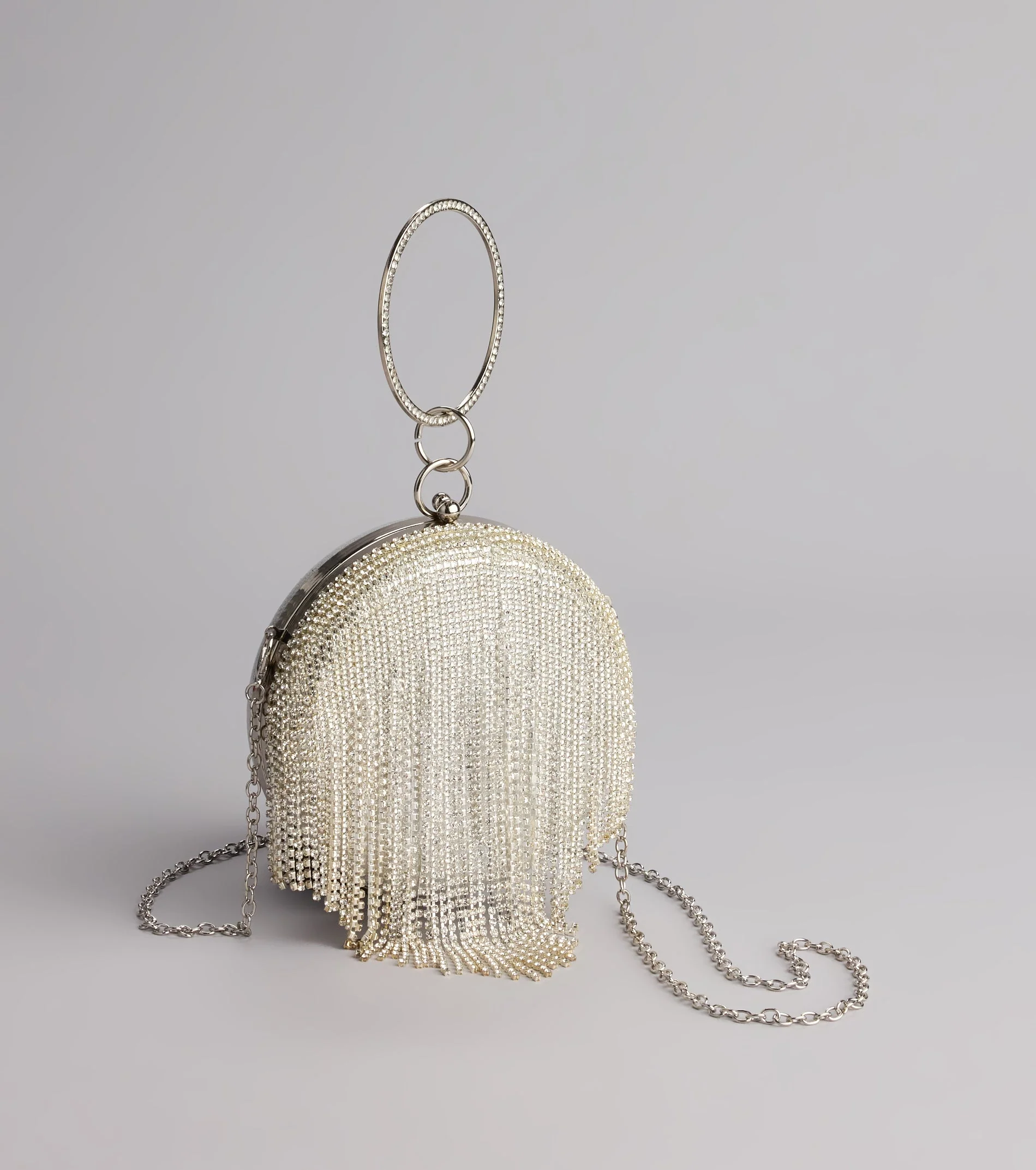 Spotlight Moment Rhinestone Sphere Bag