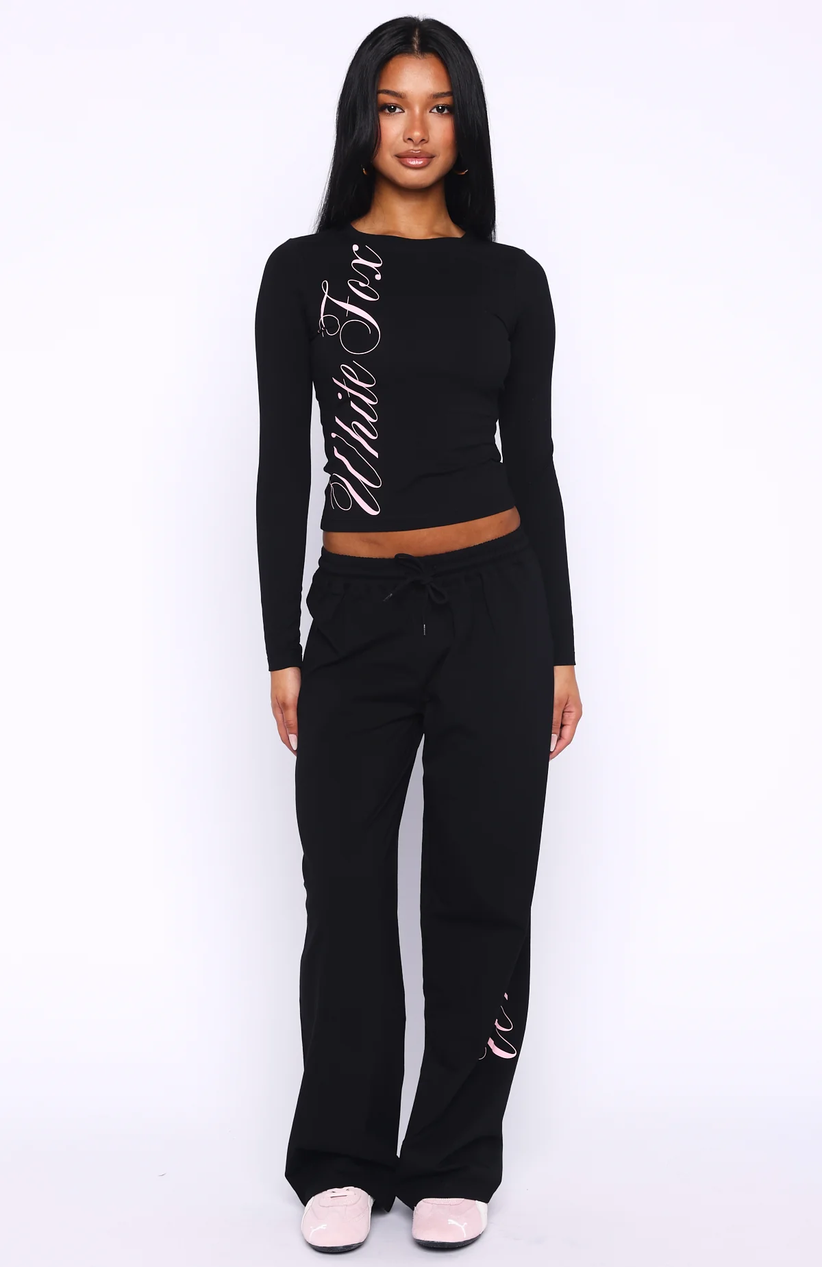 Luxurious Girl Long Sleeve Baby Tee Black