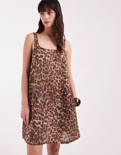 JJXX leopard mini dress in multi