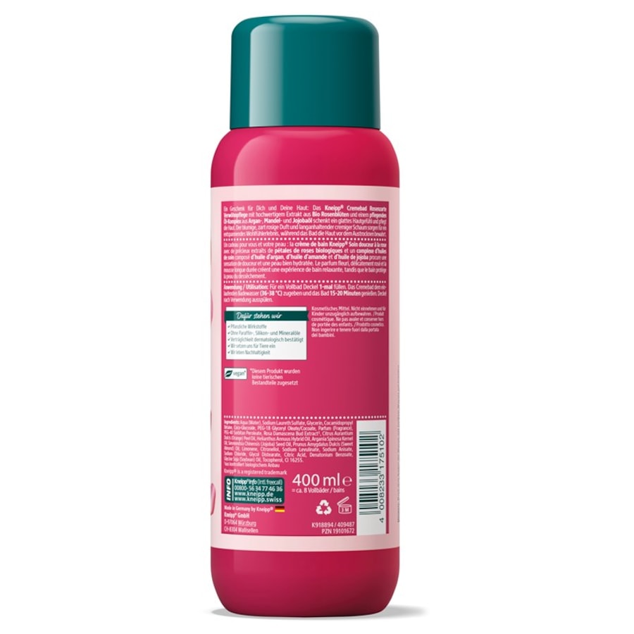 Kneipp Pianka i krem do kąpieli Kremowa kąpiel Róża delikatna pielęgnacja rozpieszczająca
