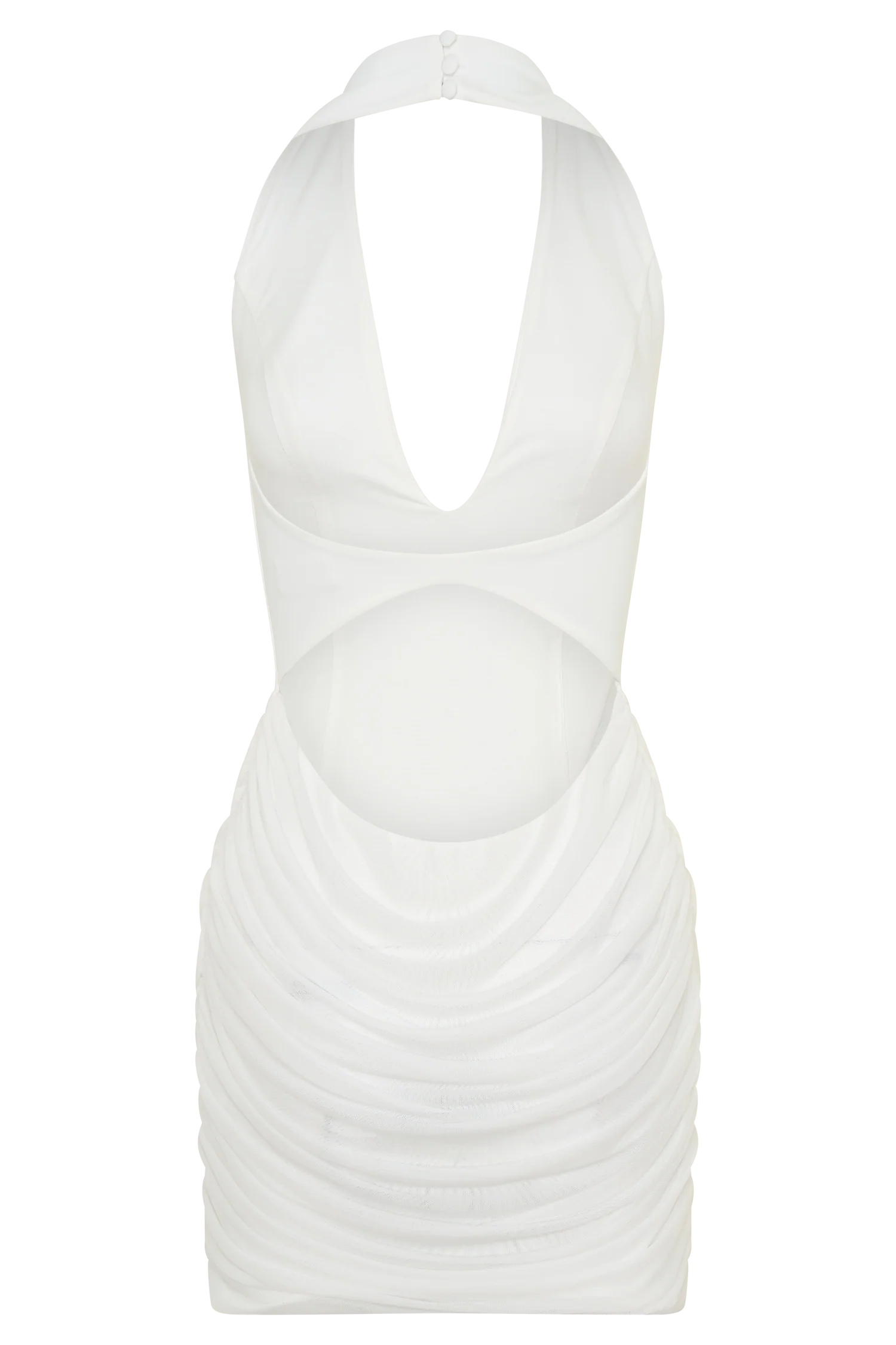 Anari Gathered Scuba Mini Dress - White