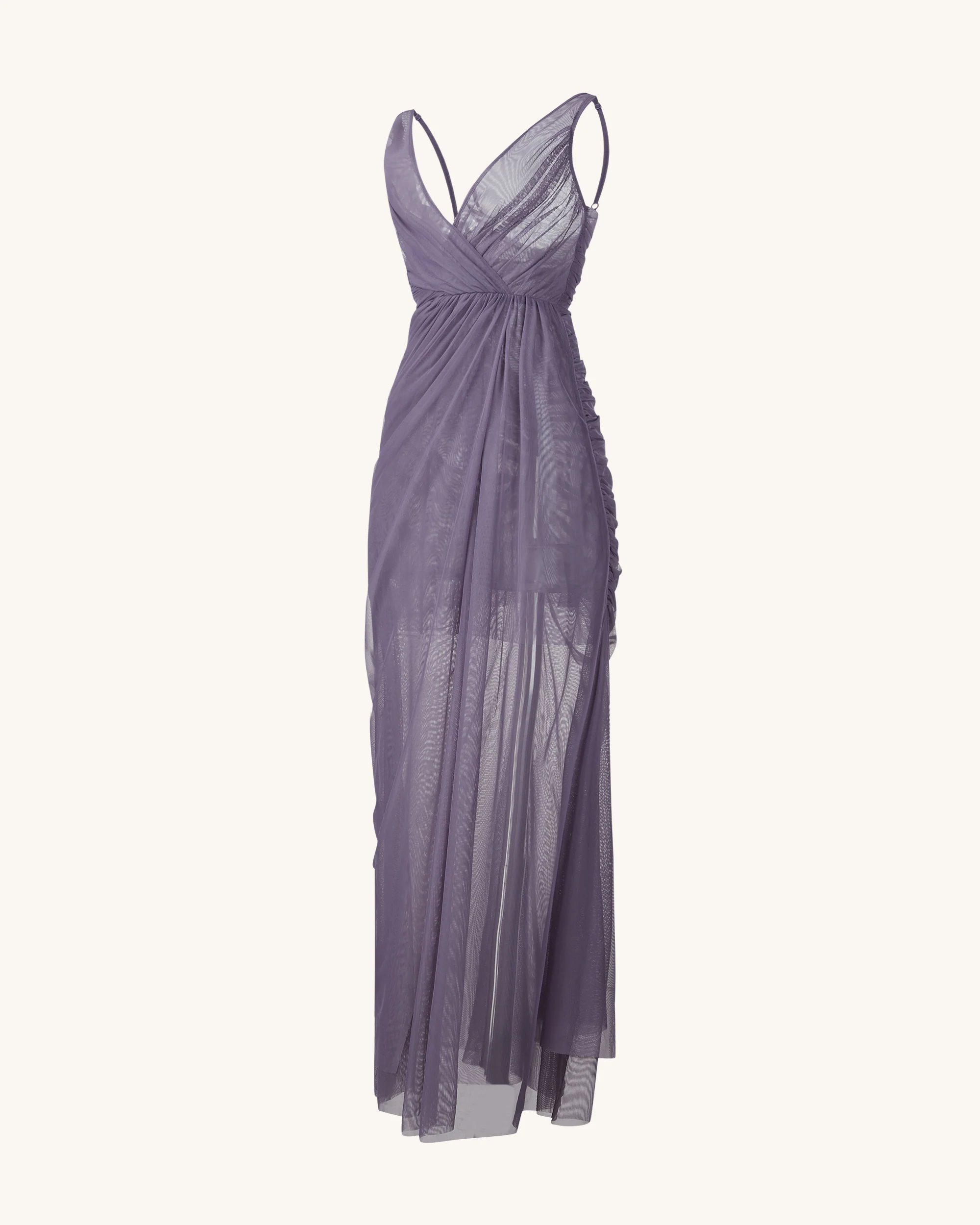 Luna Flowing Mesh Gown - Lavender - FASHION NOB