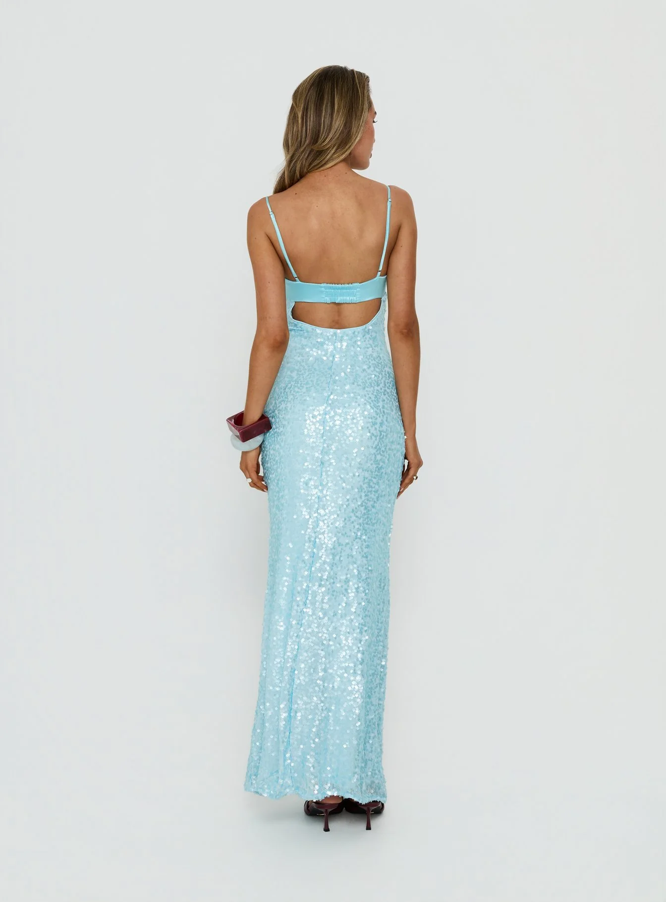 Every Lifetime Sequin Maxi Dress Baby Blue