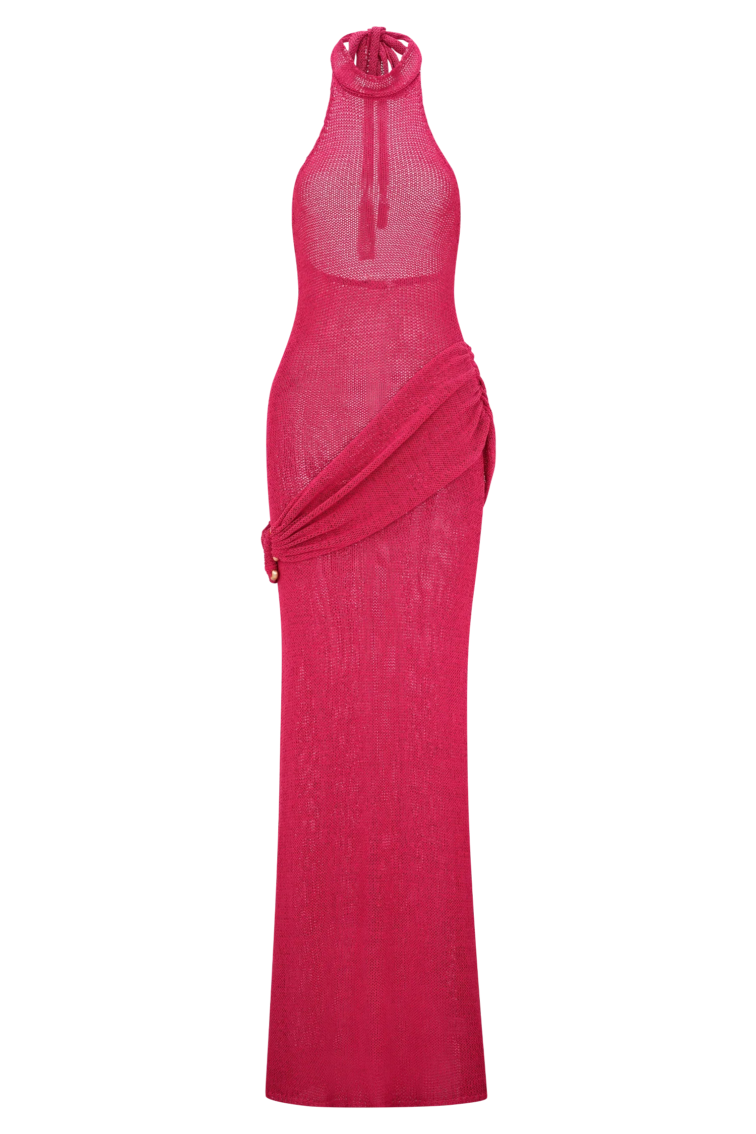 Reece Halter Knit Maxi Dress - Dragonfruit