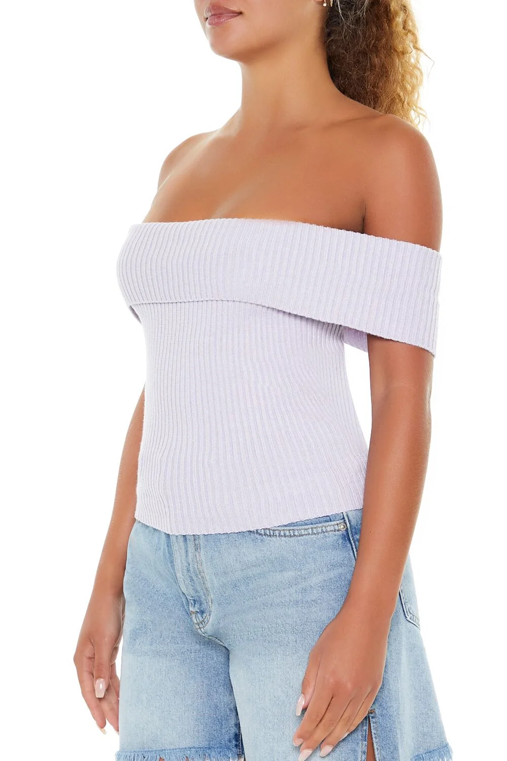 Off-the-Shoulder Sweater-Knit Top