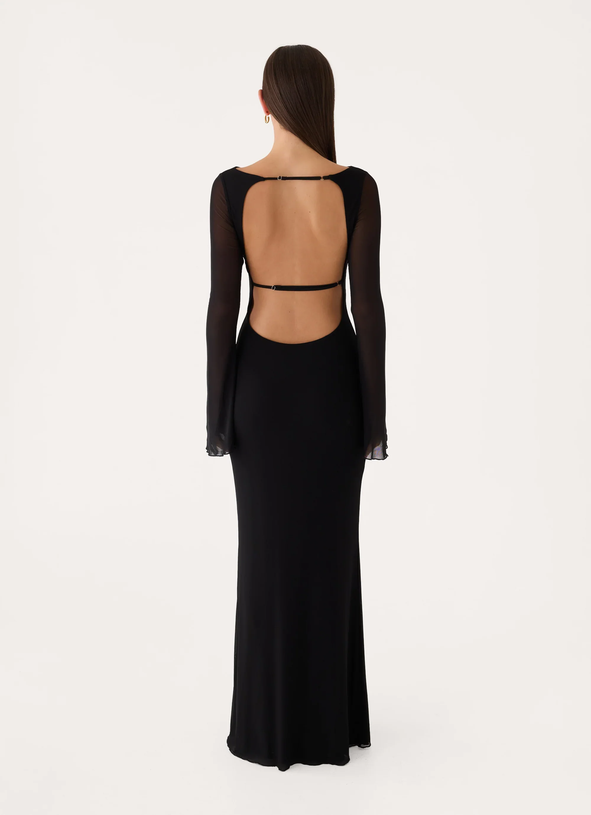 The After Party Backless Maxi Dress - Black
