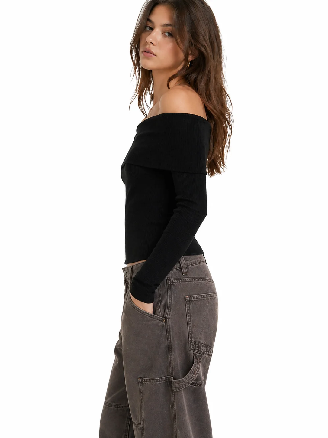 Foldover Off-The-Shoulder Top