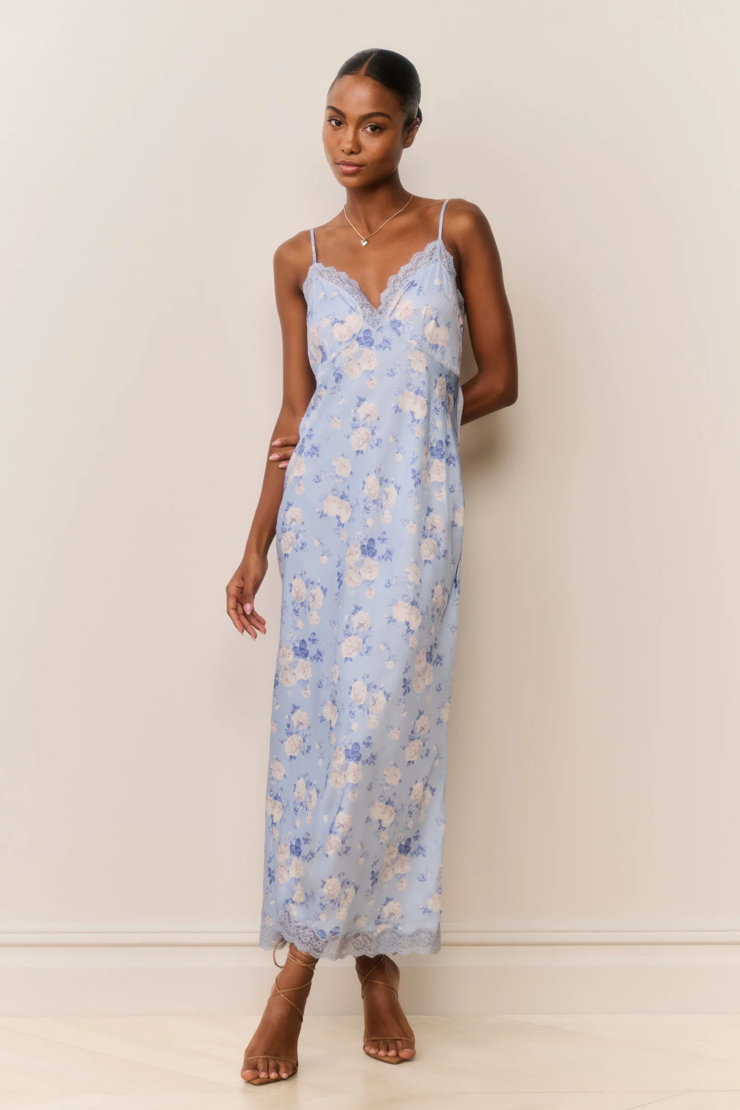 Manuela Heirloom Print Maxi Slip Dress