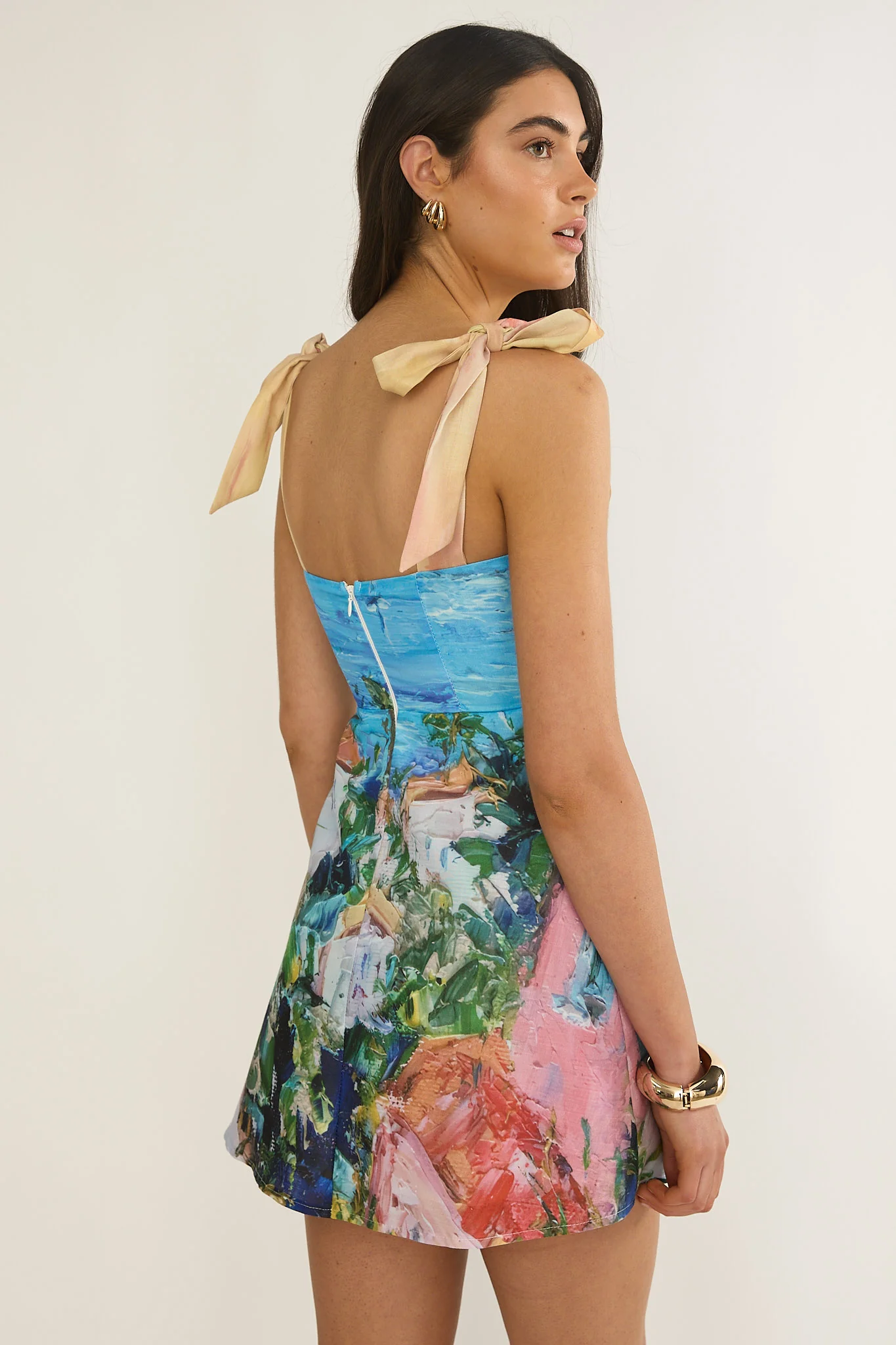 Mykonos Morning Tied Shoulder Mini Dress Euro - luluinthesky