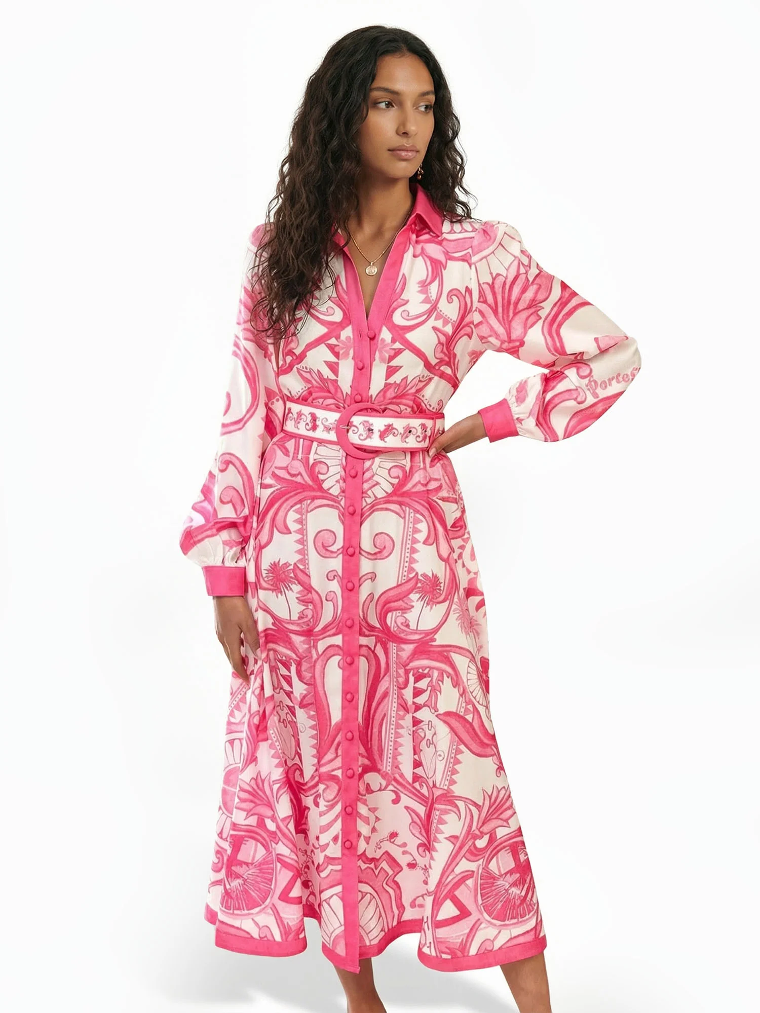 Baroque Petal Midi Dress