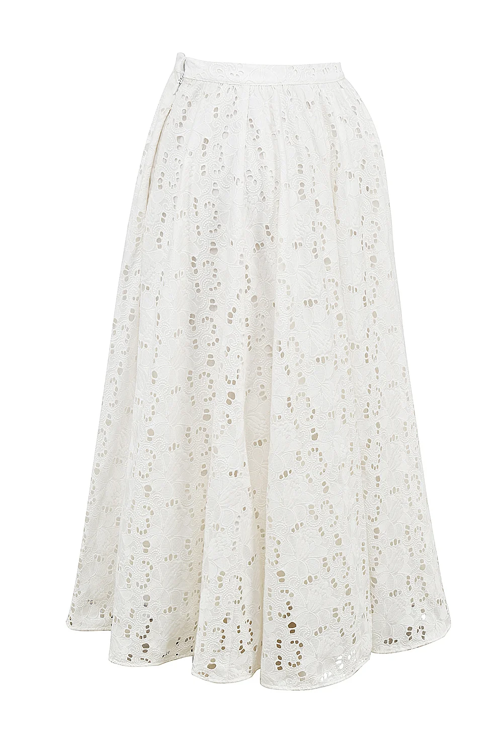 White Broderie Anglais Midi Skirt - luluinthesky