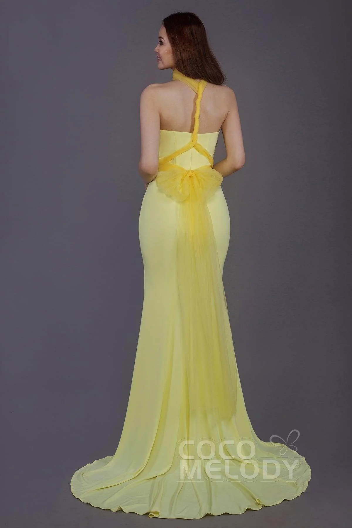 Mermaid Court Train Knitted Fabric Bridesmaid Dress PR3498