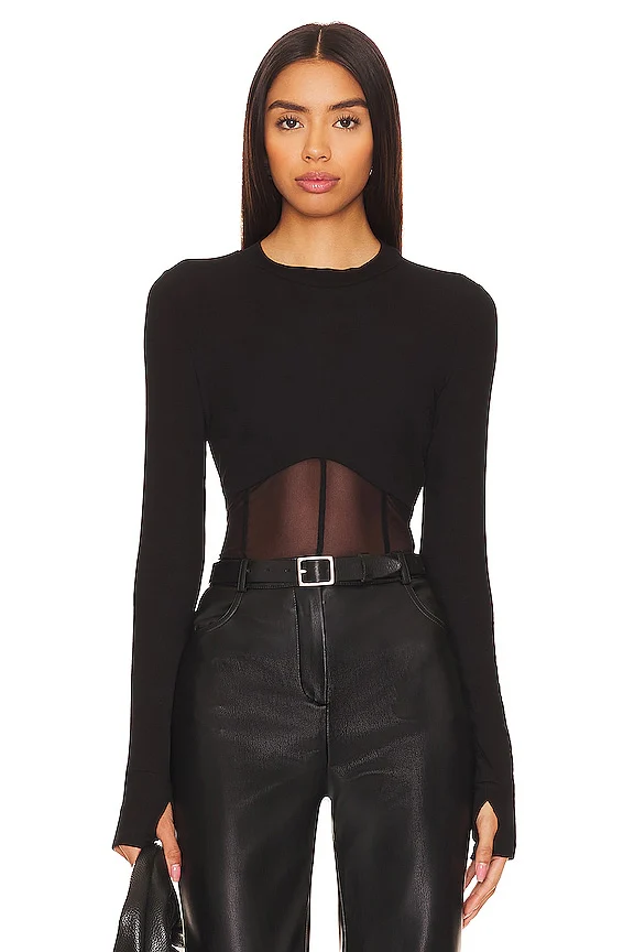 Danton Rib Mesh Corset Top