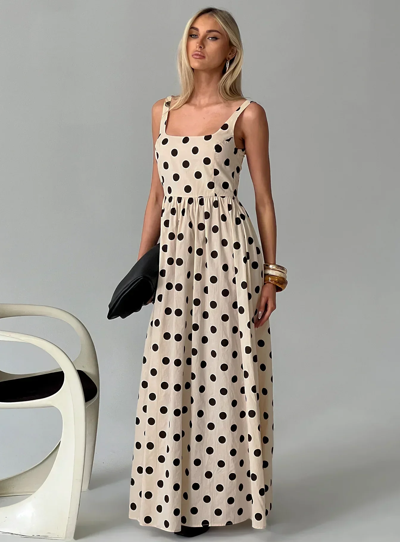 Cartmel Maxi Dress Cream / Polka Dot - luluinthesky