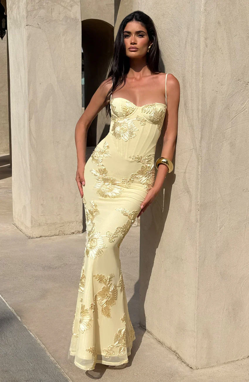 Nefertiti Maxi Dress - Lemon - luluinthesky