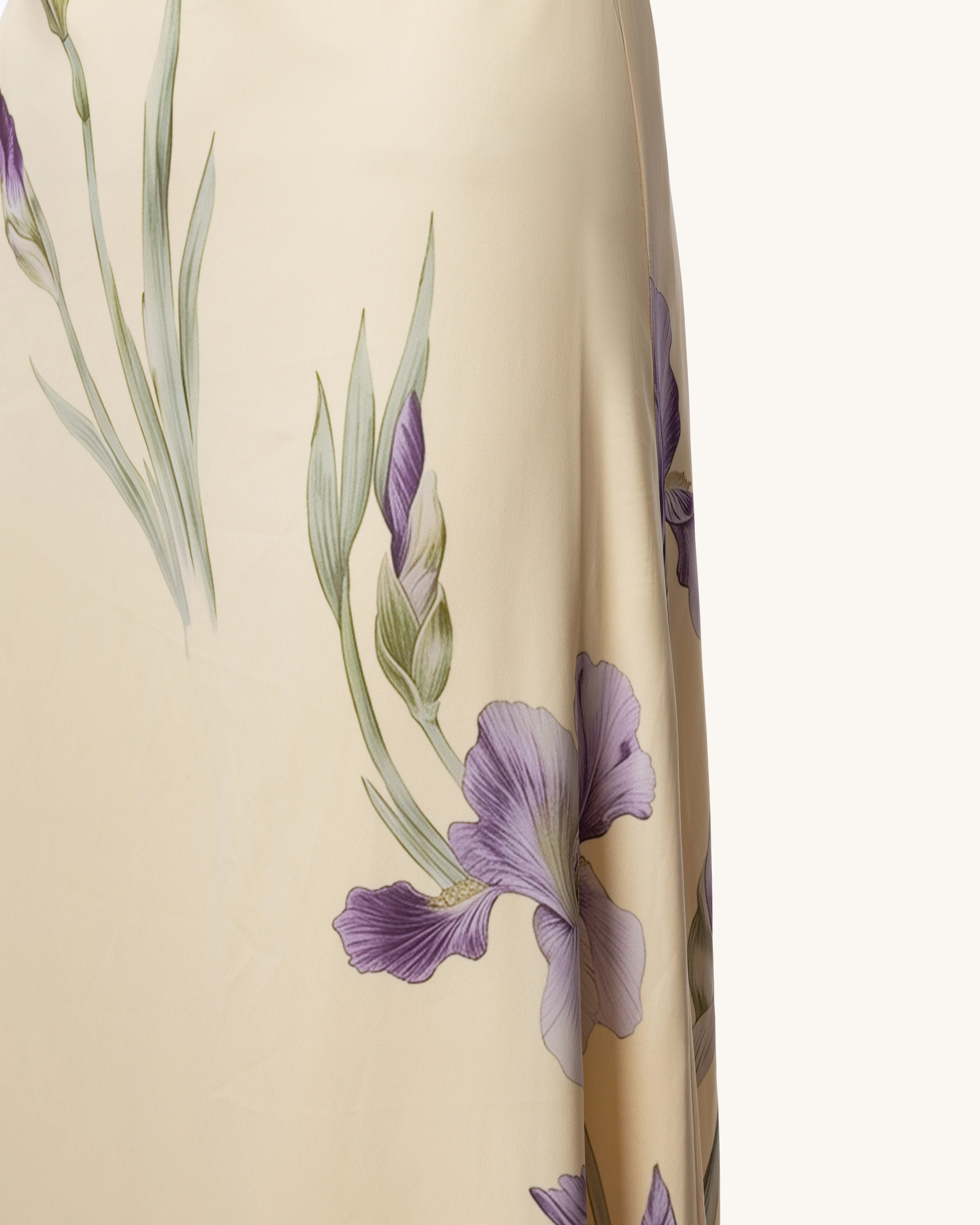 Iris Print Cross-Halter Open-Back Maxi Dress - Yellow - FASHION NOB