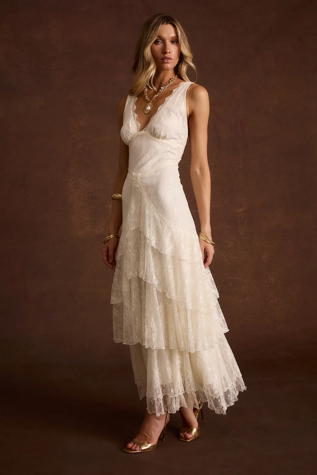 Mon Amour Cream Lace Maxi Dress