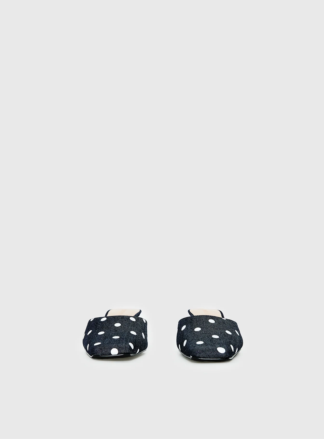 Kaelina Kitten Heels Denim Polka