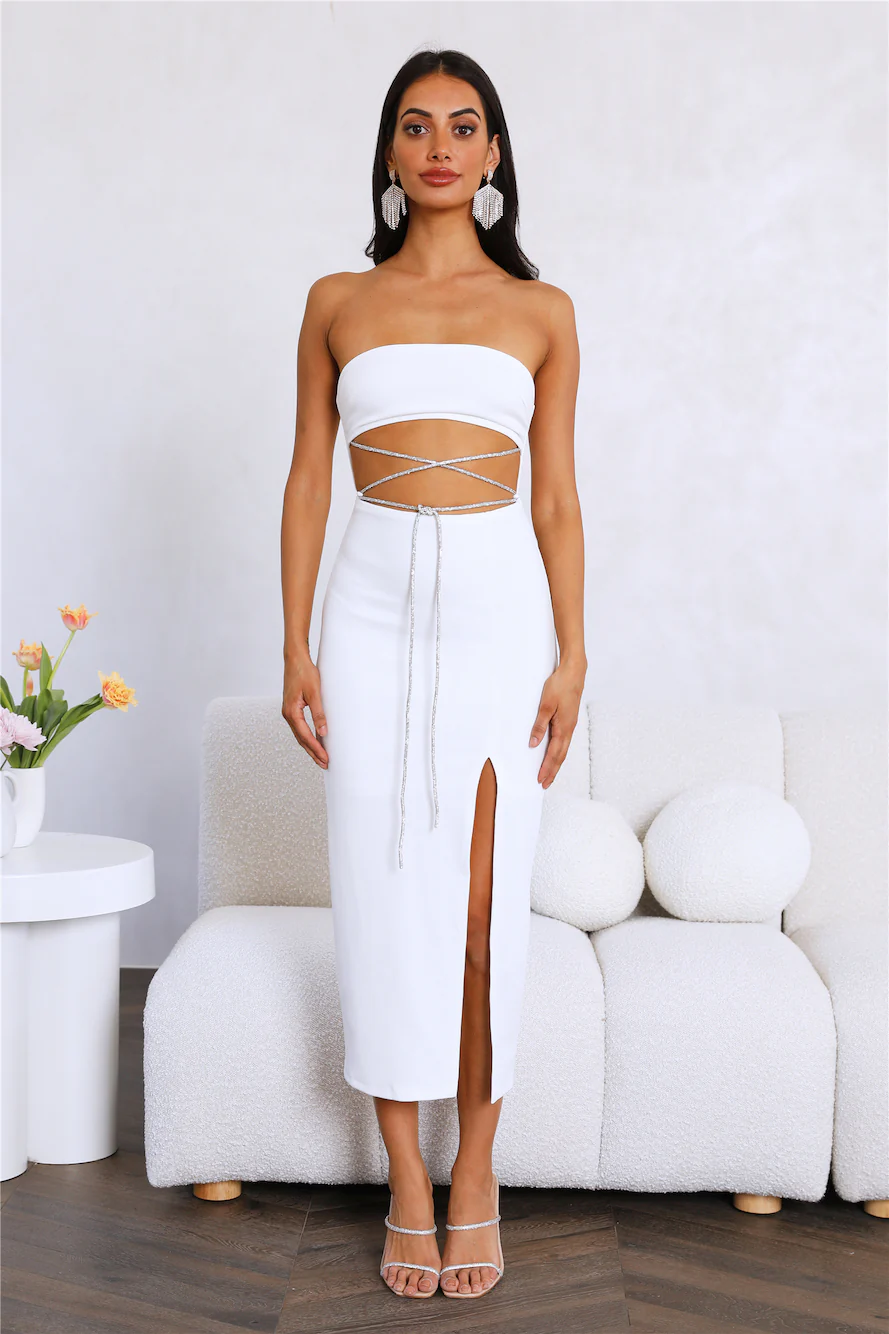 Live Big Midi Dress White - luluinthesky