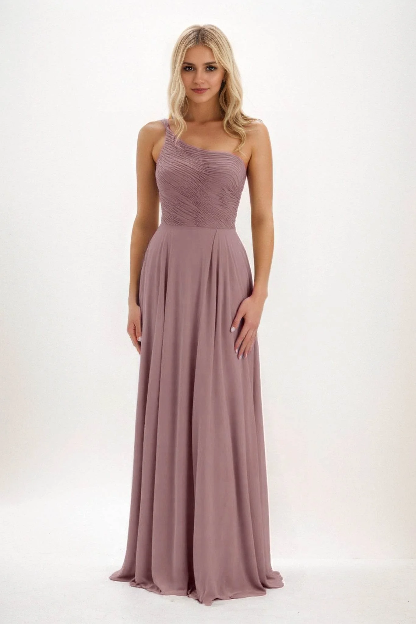 A-Line Maxi Chiffon Bridesmaid Dress CB0858