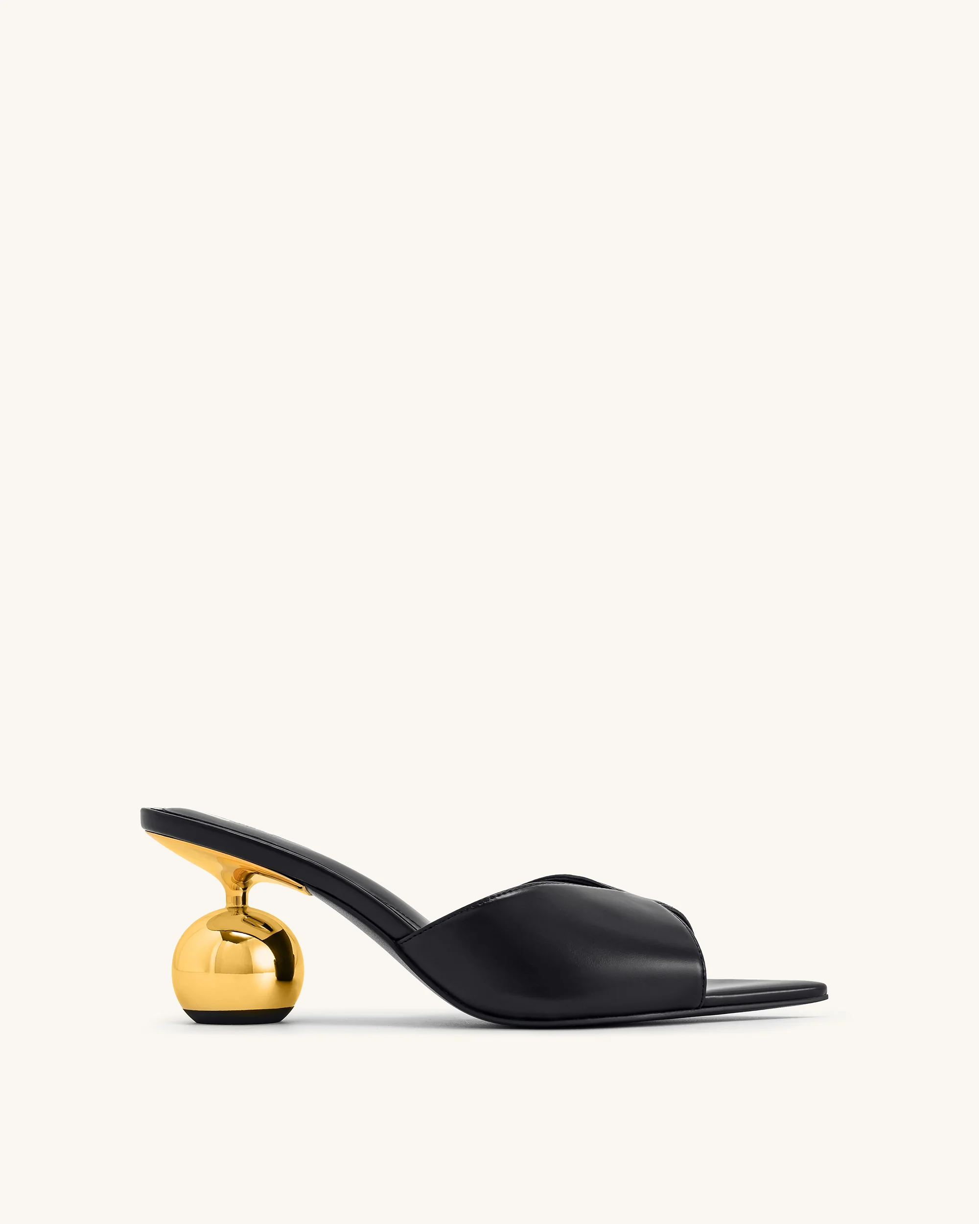Ellie Sphere Heel Mules - Black