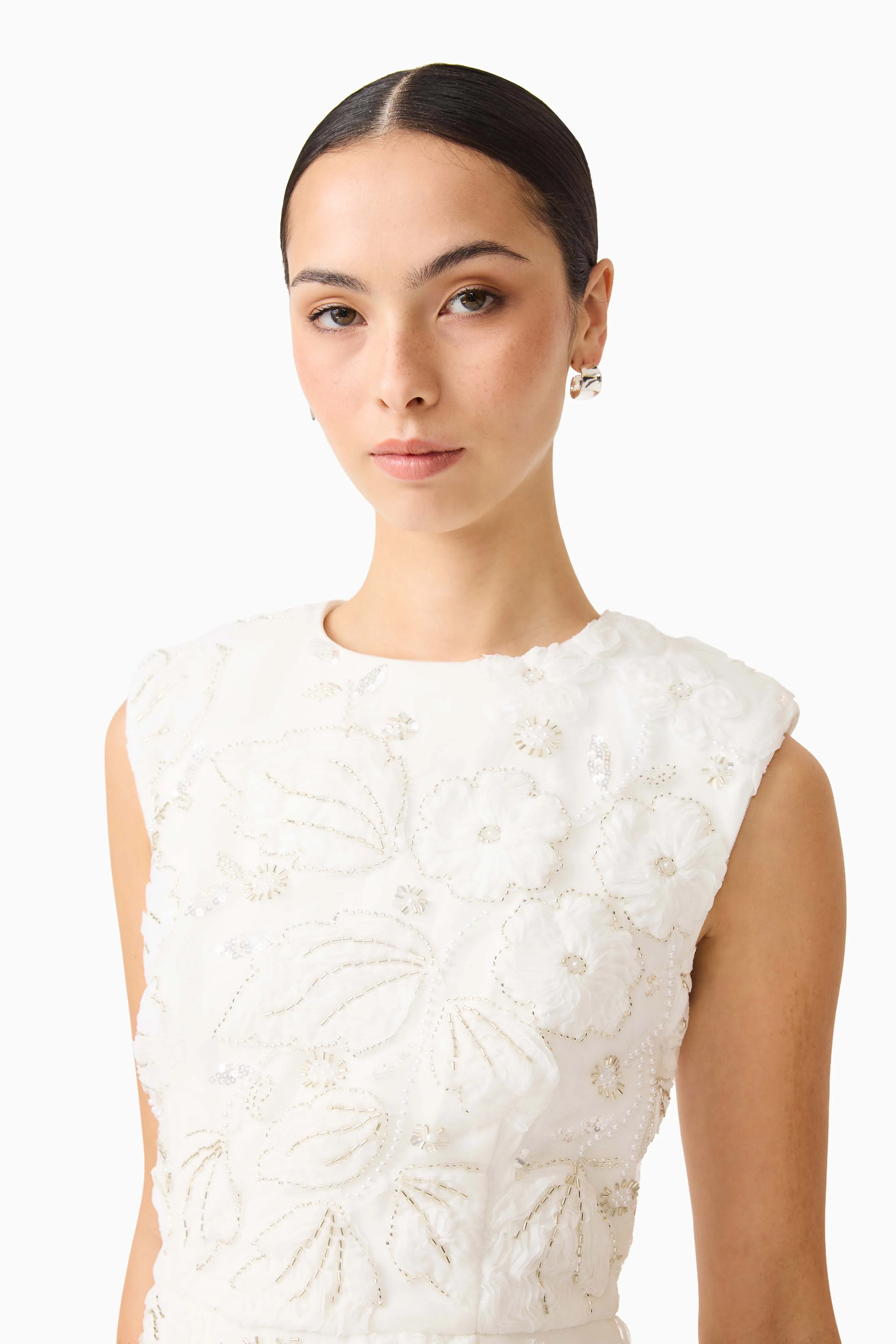 Carol Tulip Mini Dress in White