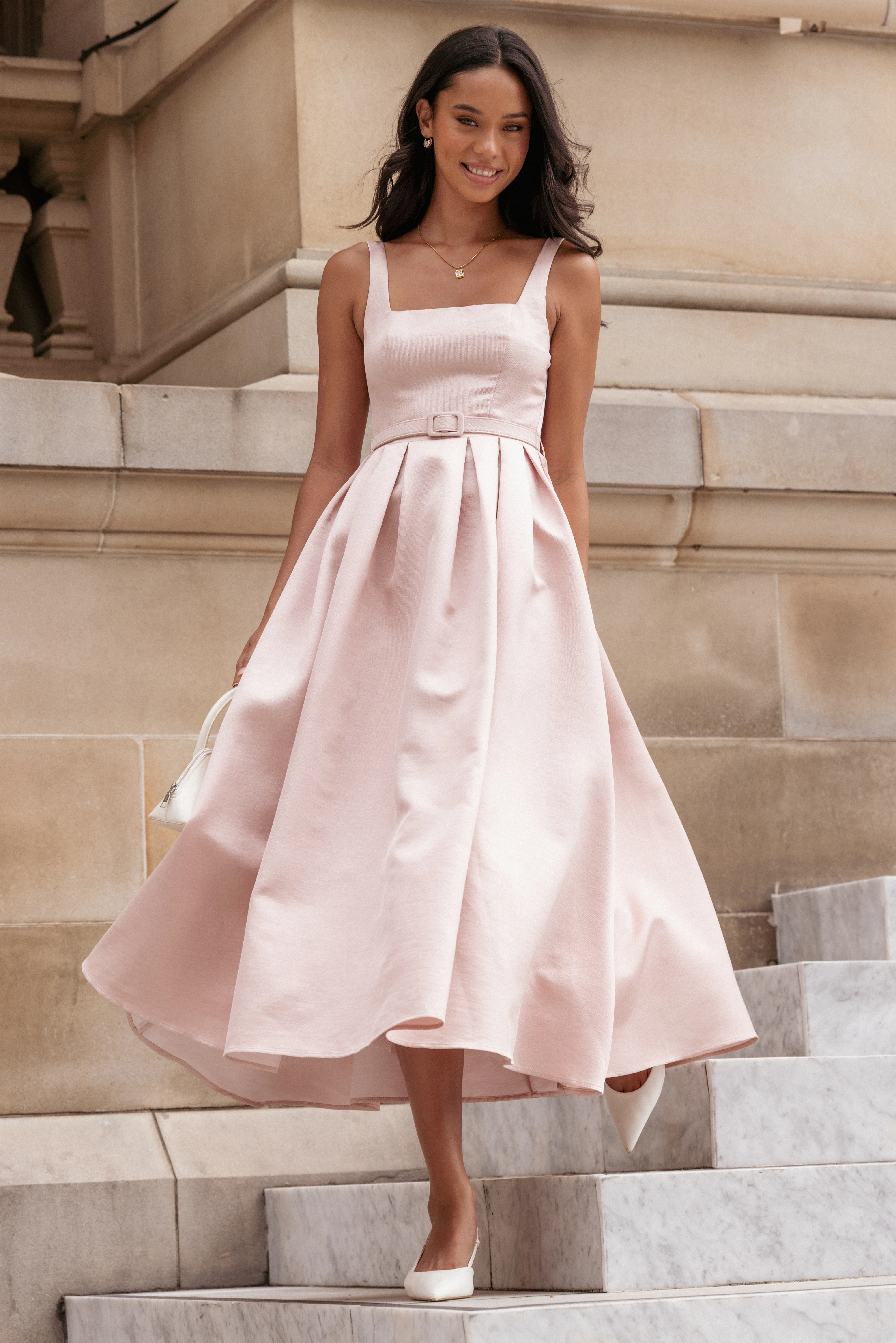 Augustine Midi Dress - Dusty Pink