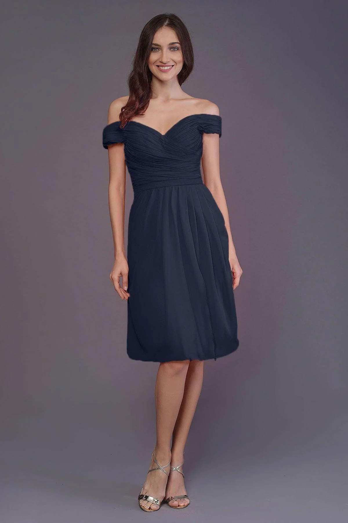 Sheath-Column Knee Length Short Bridesmaid Dress PR3485