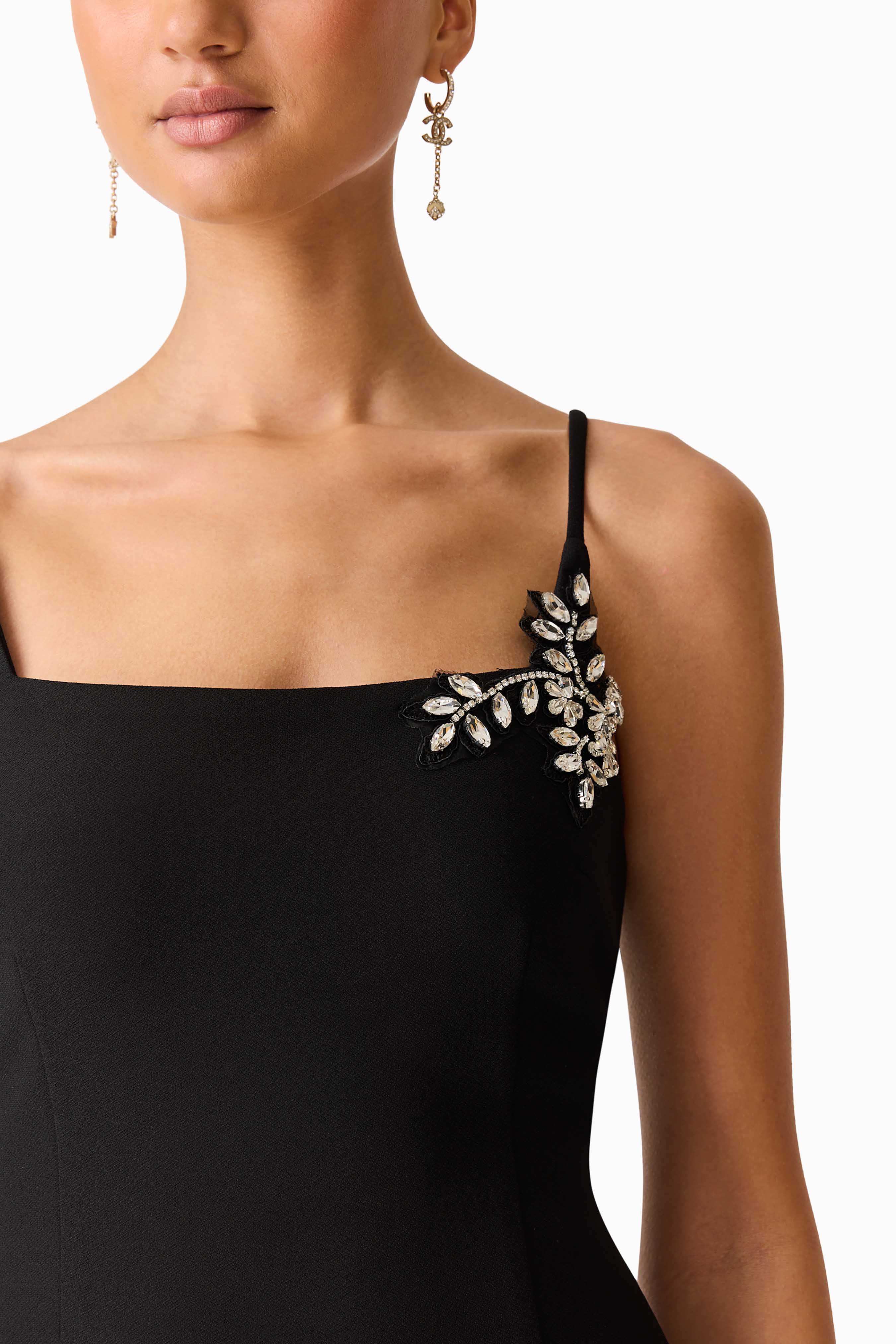 Veda Embellished Mini Dress in Black