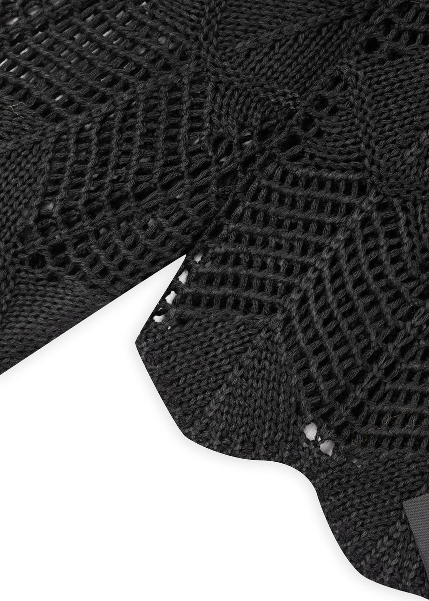 Open-Front Pointelle Bow Cardigan