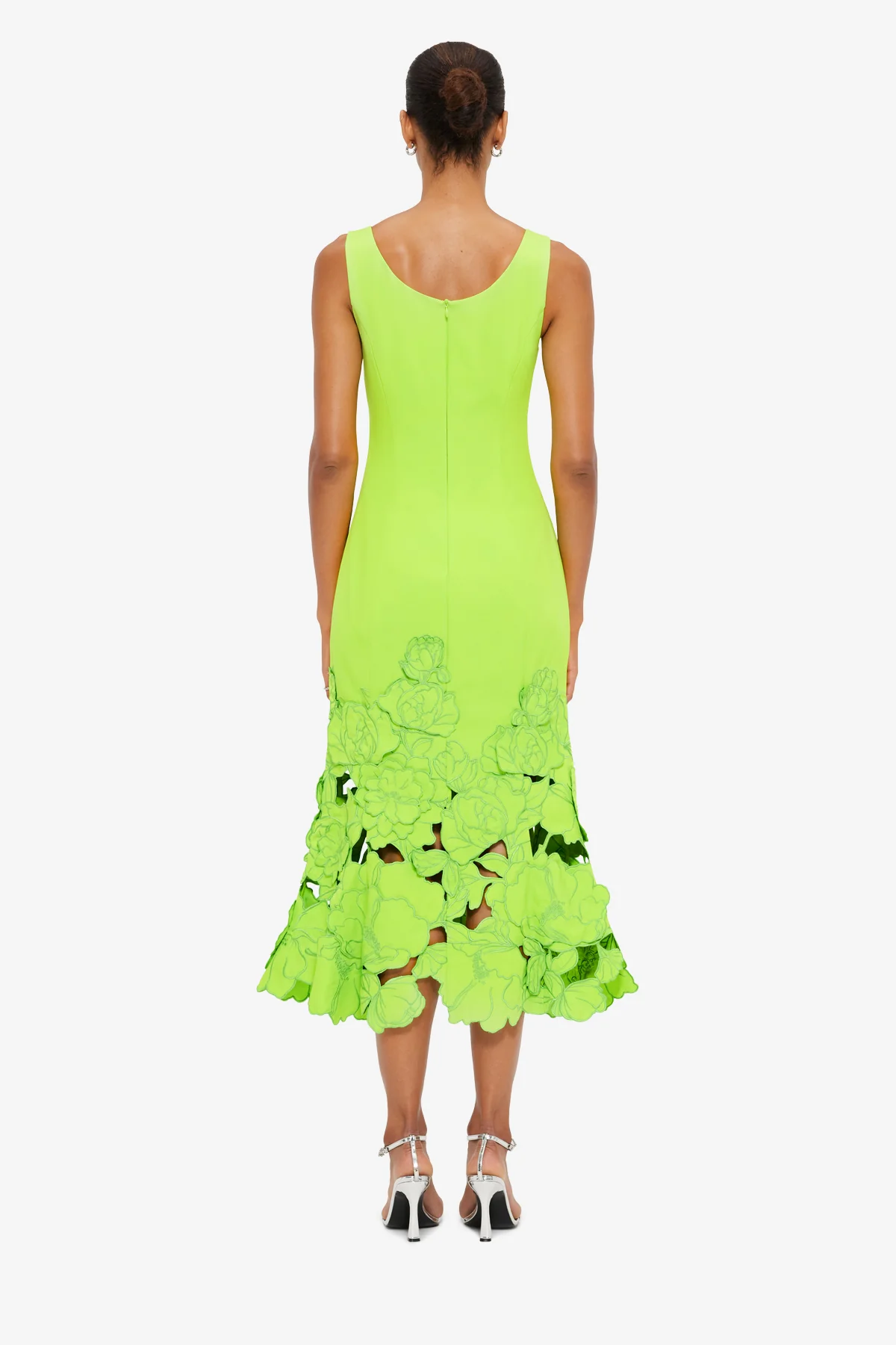 Emily Appliqué Midi Dress - Lime