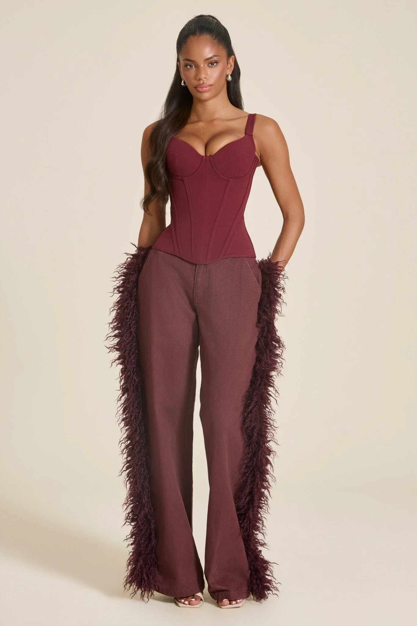 The Hourglass Corset Top in Wine