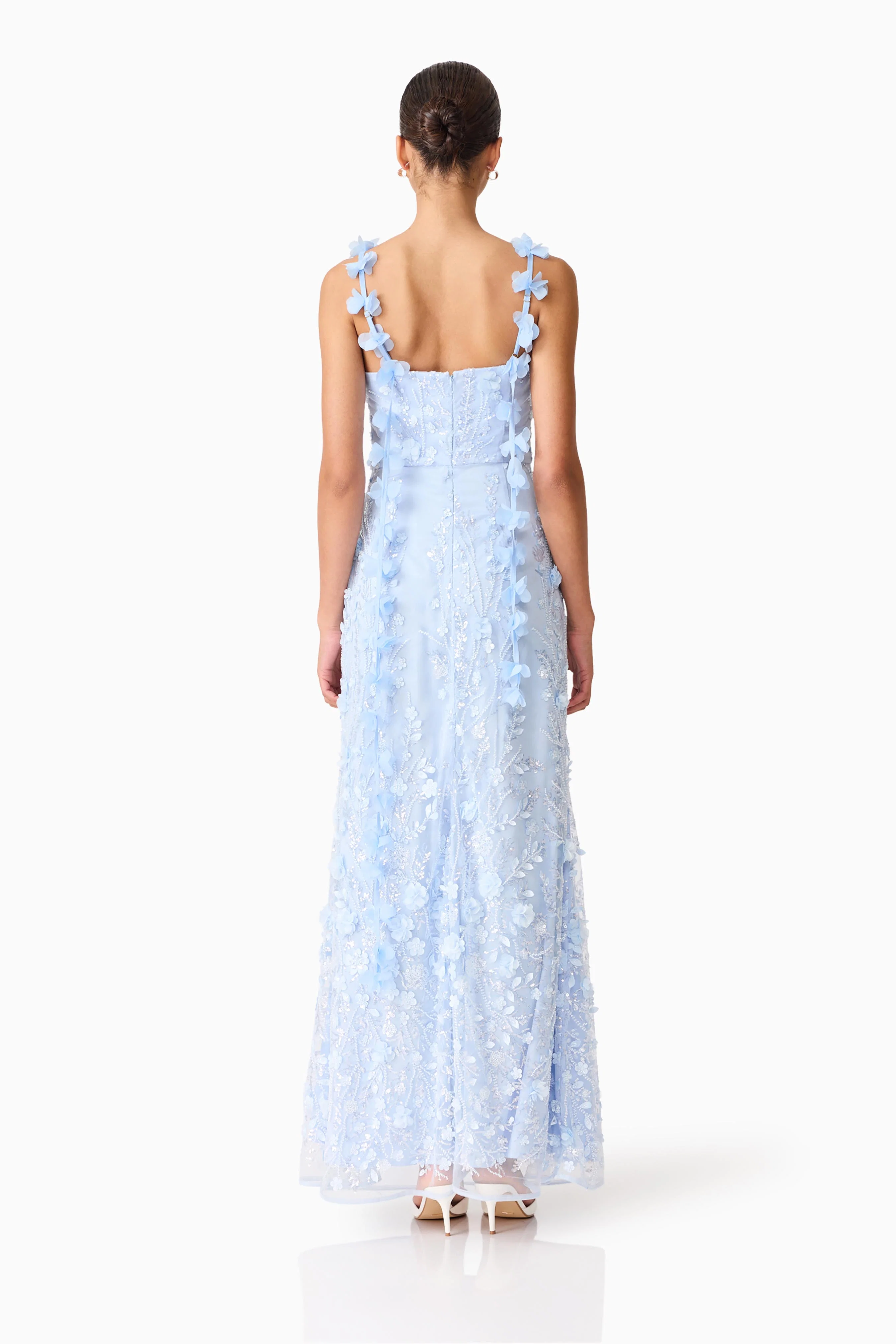 Rina Embellished Gown in Blue