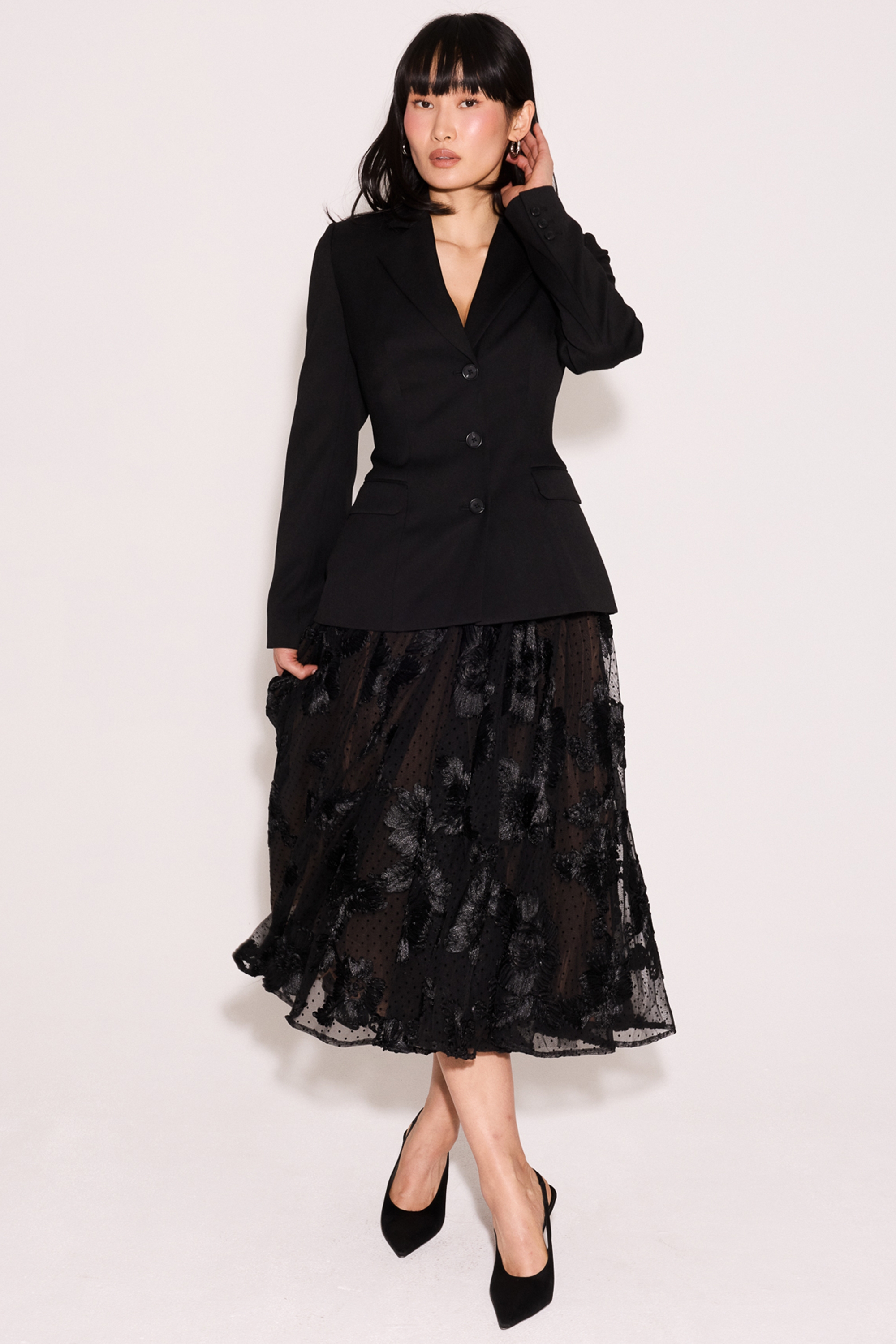 Black Tailored Hourglass Jacket