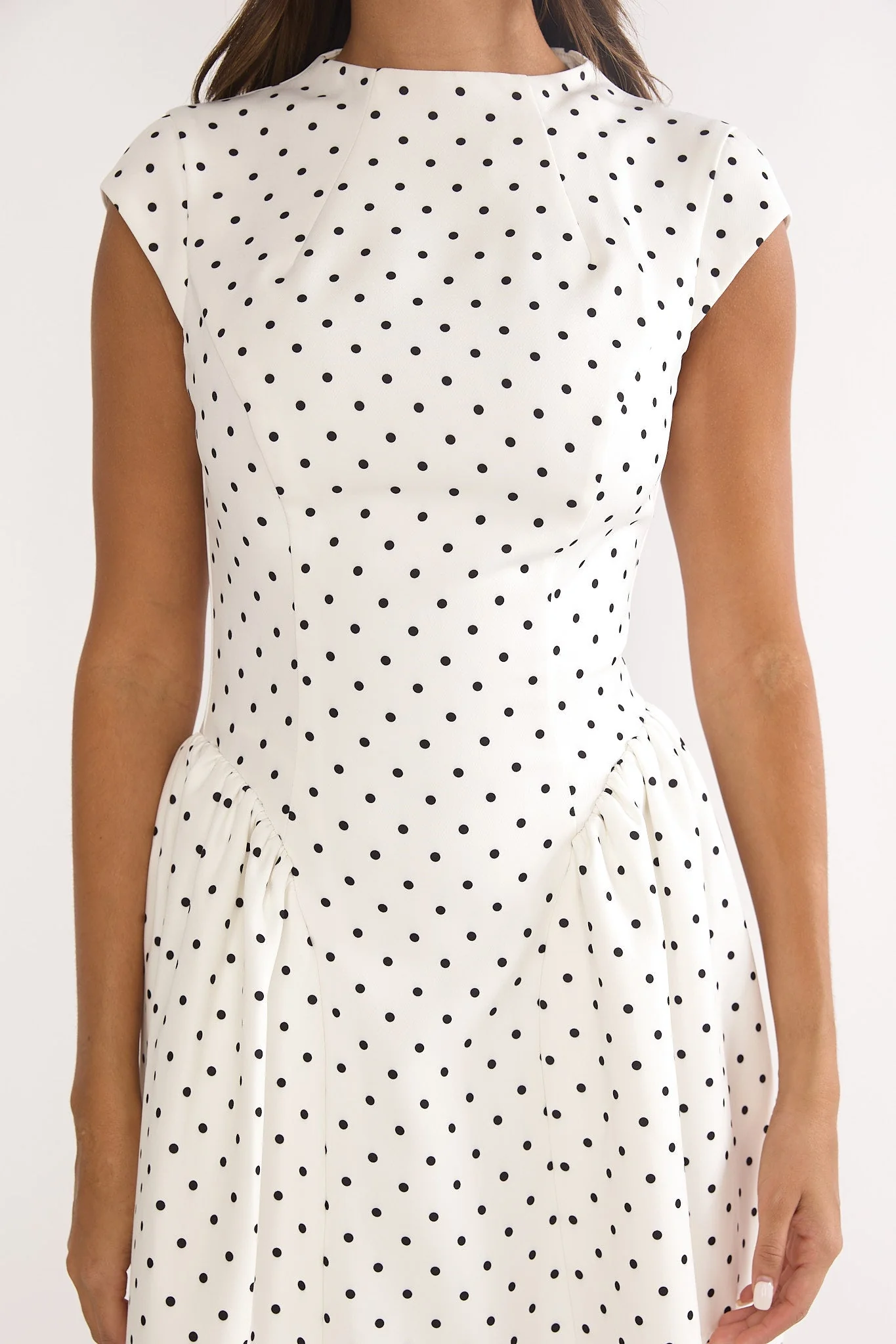 Lynnie Cap Sleeve Maxi Dress Polka Dot - luluinthesky
