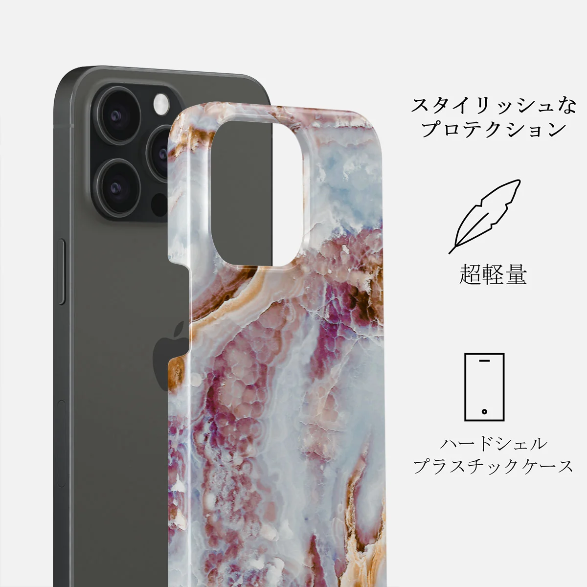 Frozen Leaves - Cute Marble iPhone 15 Pro ケース