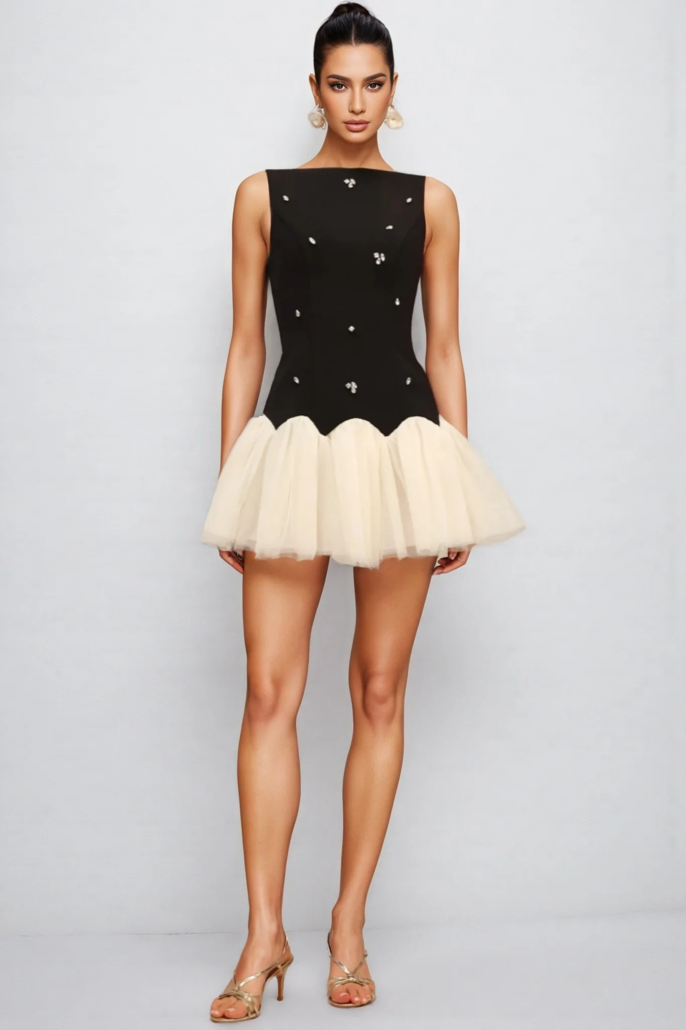 Osiard Sleeveless Diamond Mini Dress