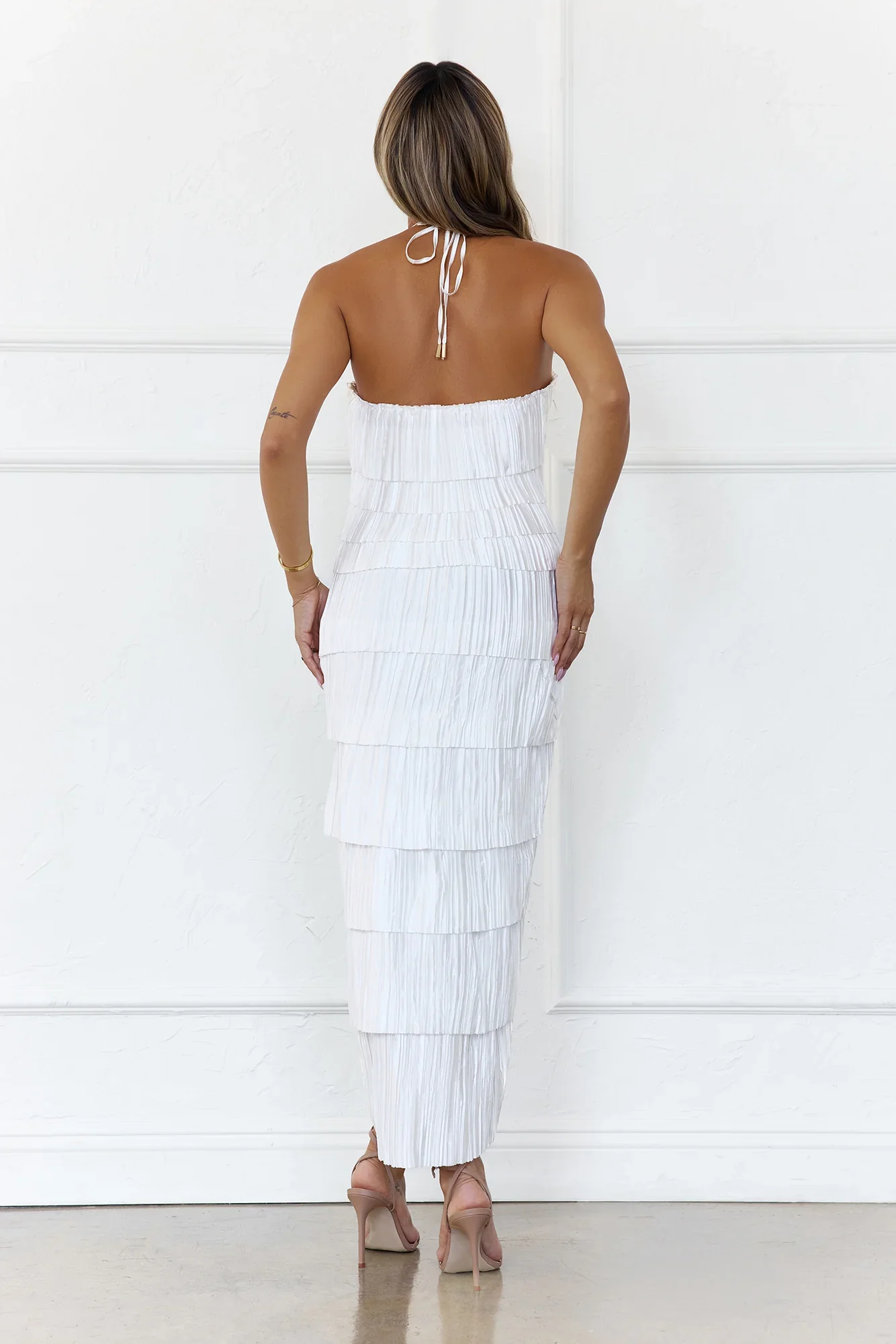 Seashell Ocean Midi Dress White - luluinthesky