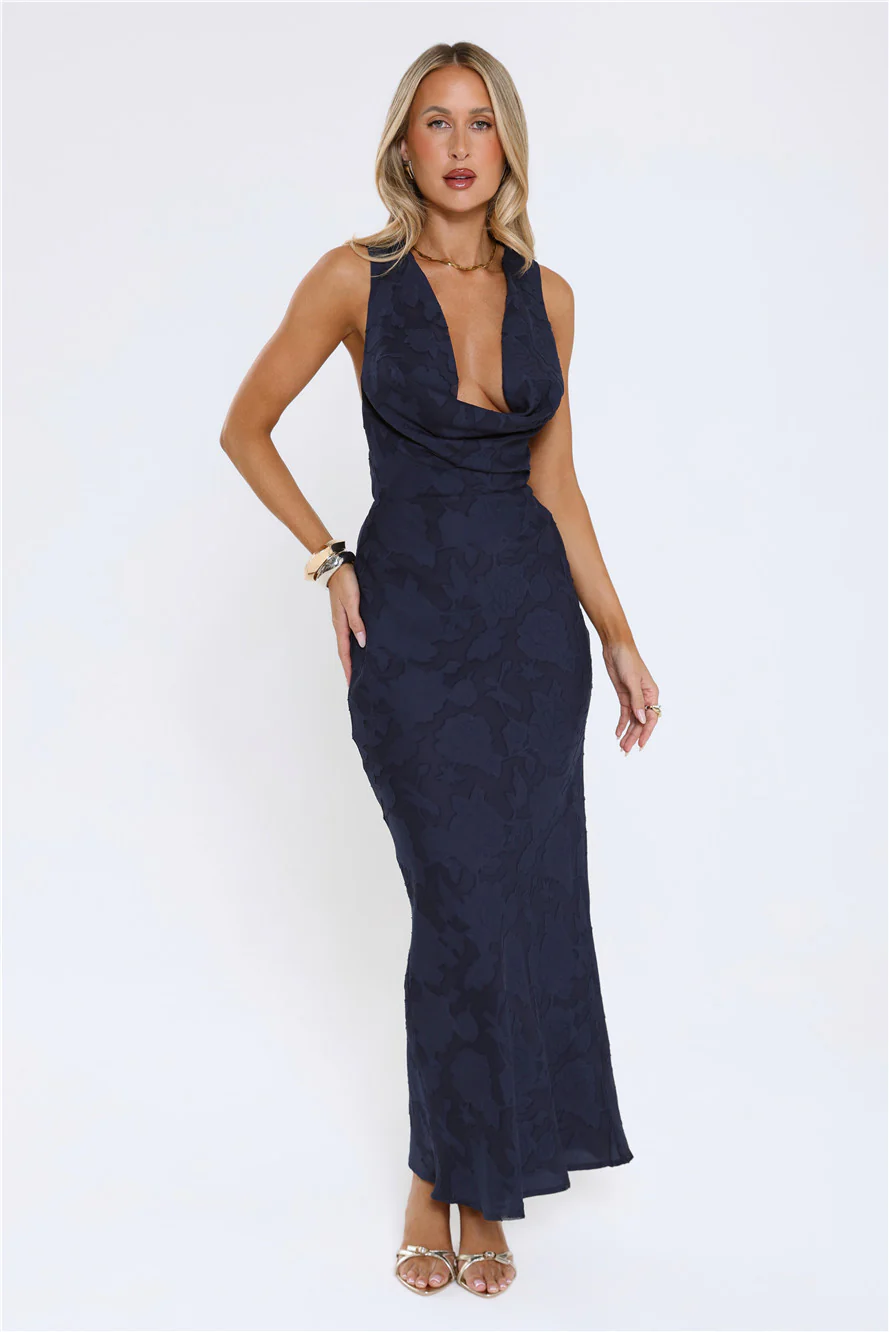 Lasting Luxuries Maxi Dress Navy