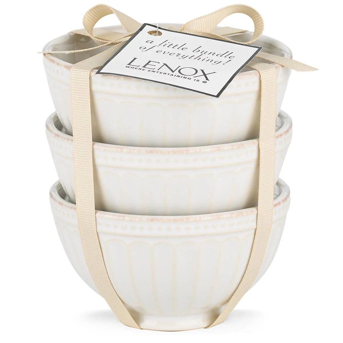 French Perle Groove? 3pc Mini Bowl Set