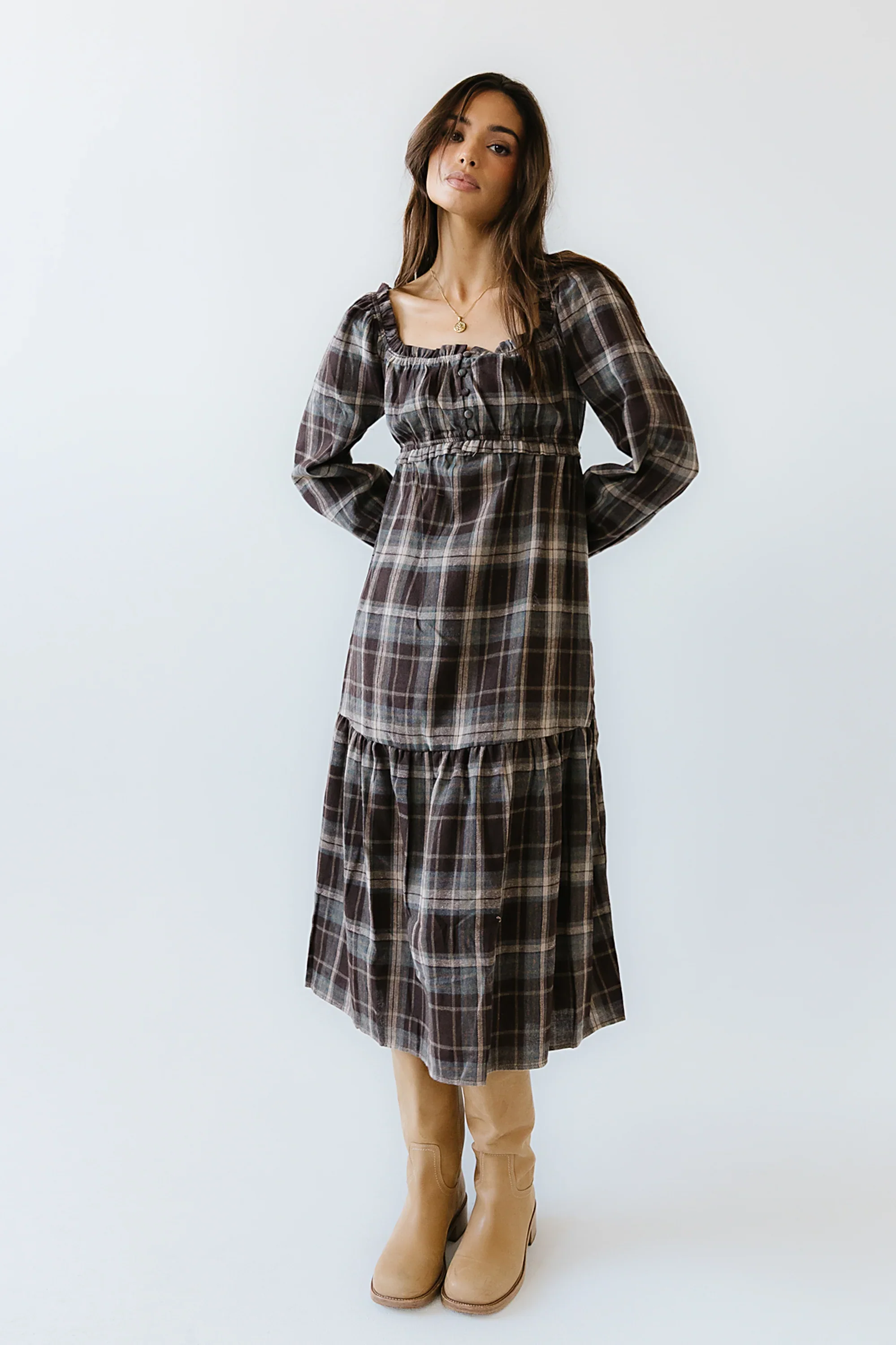 Harlow Plaid Maxi Dress