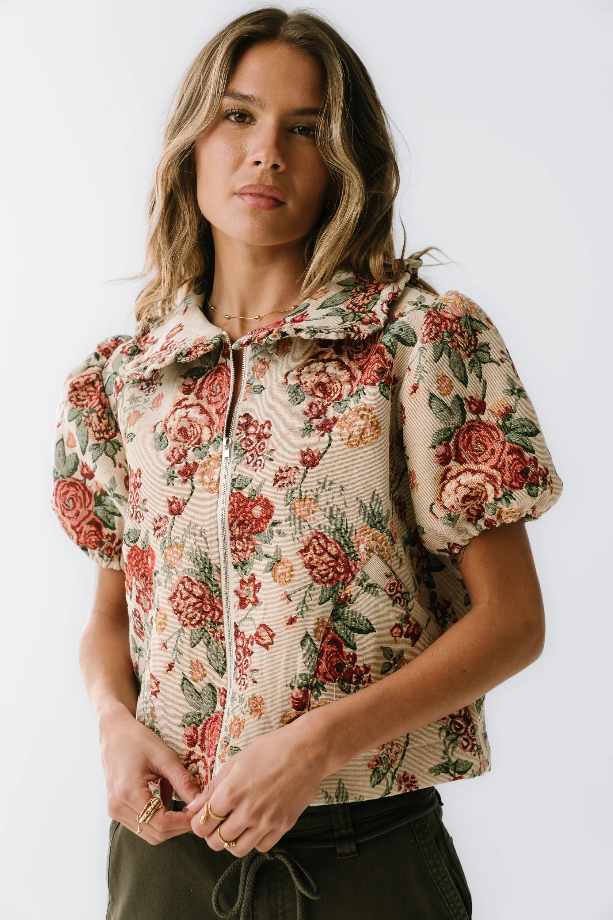 Joanna Floral Zip Up